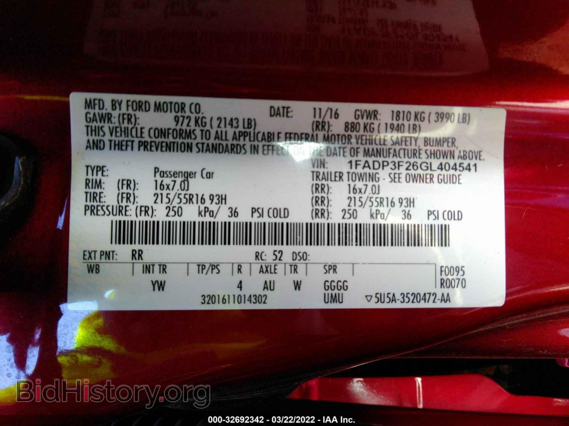 2016 FORD FOCUS - VIN: 1FADP3F26GL404541 - Фото 9