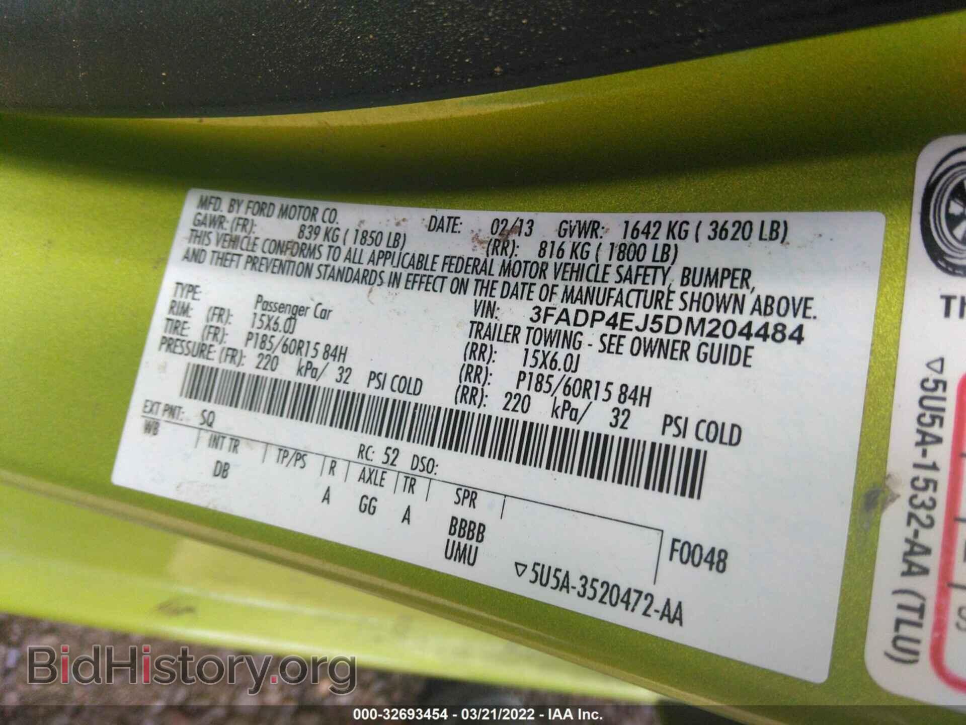 2013 FORD FIESTA - VIN: 3FADP4EJ5DM204484 - Фото 9
