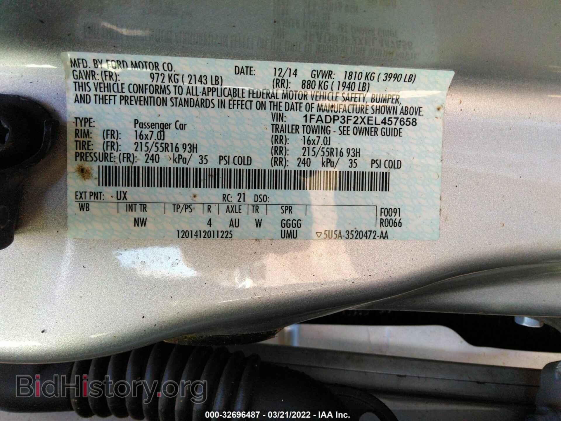 2014 FORD FOCUS - VIN: 1FADP3F2XEL457658 - Фото 9