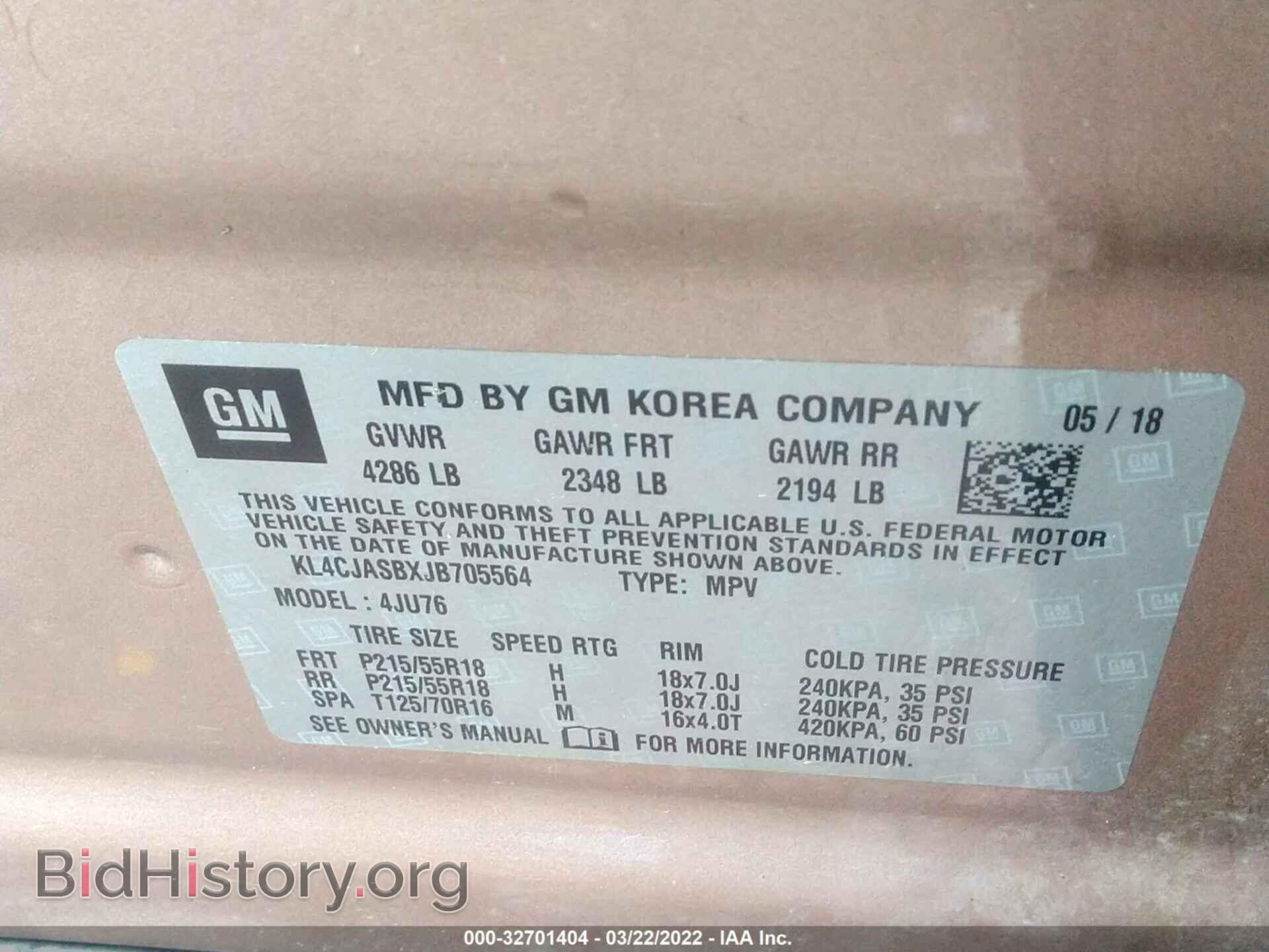 2018 BUICK ENCORE - VIN: KL4CJASBXJB705564 - Photo 9