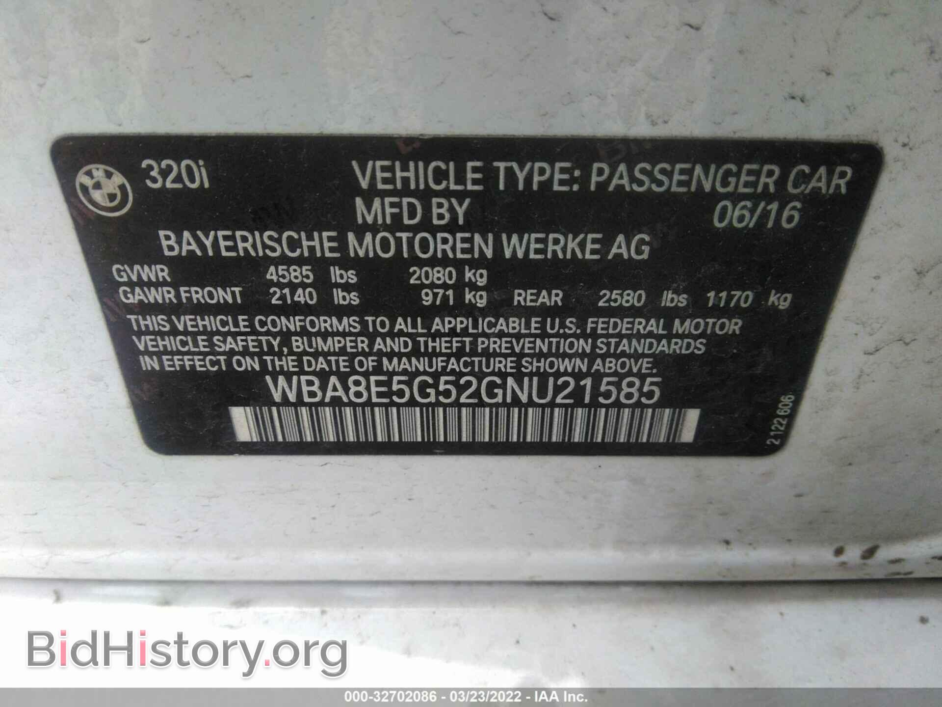 2016 BMW 3 SERIES - VIN: WBA8E5G52GNU21585 - Фото 9