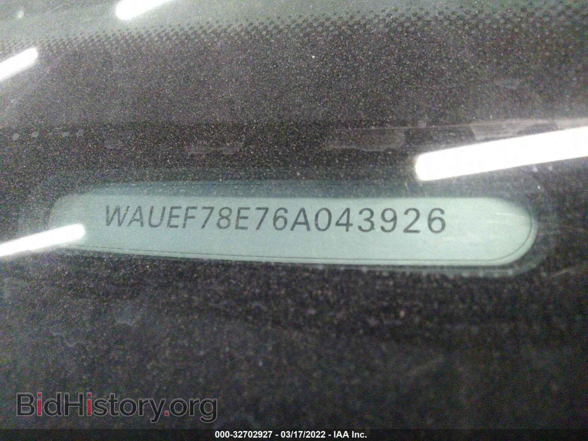 2006 AUDI A4 - VIN: WAUEF78E76A043926 - Фото 9