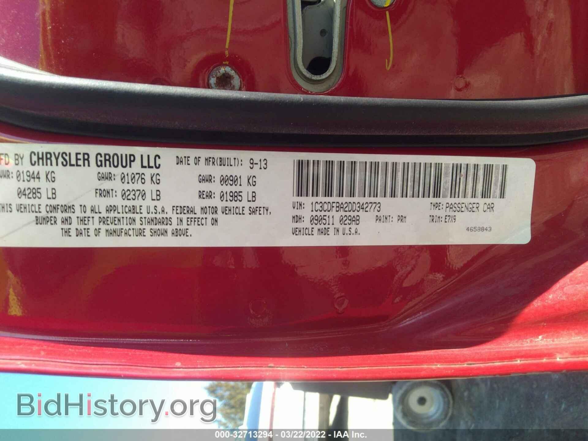 2013 DODGE DART - VIN: 1C3CDFBA2DD342773 - Photo 9