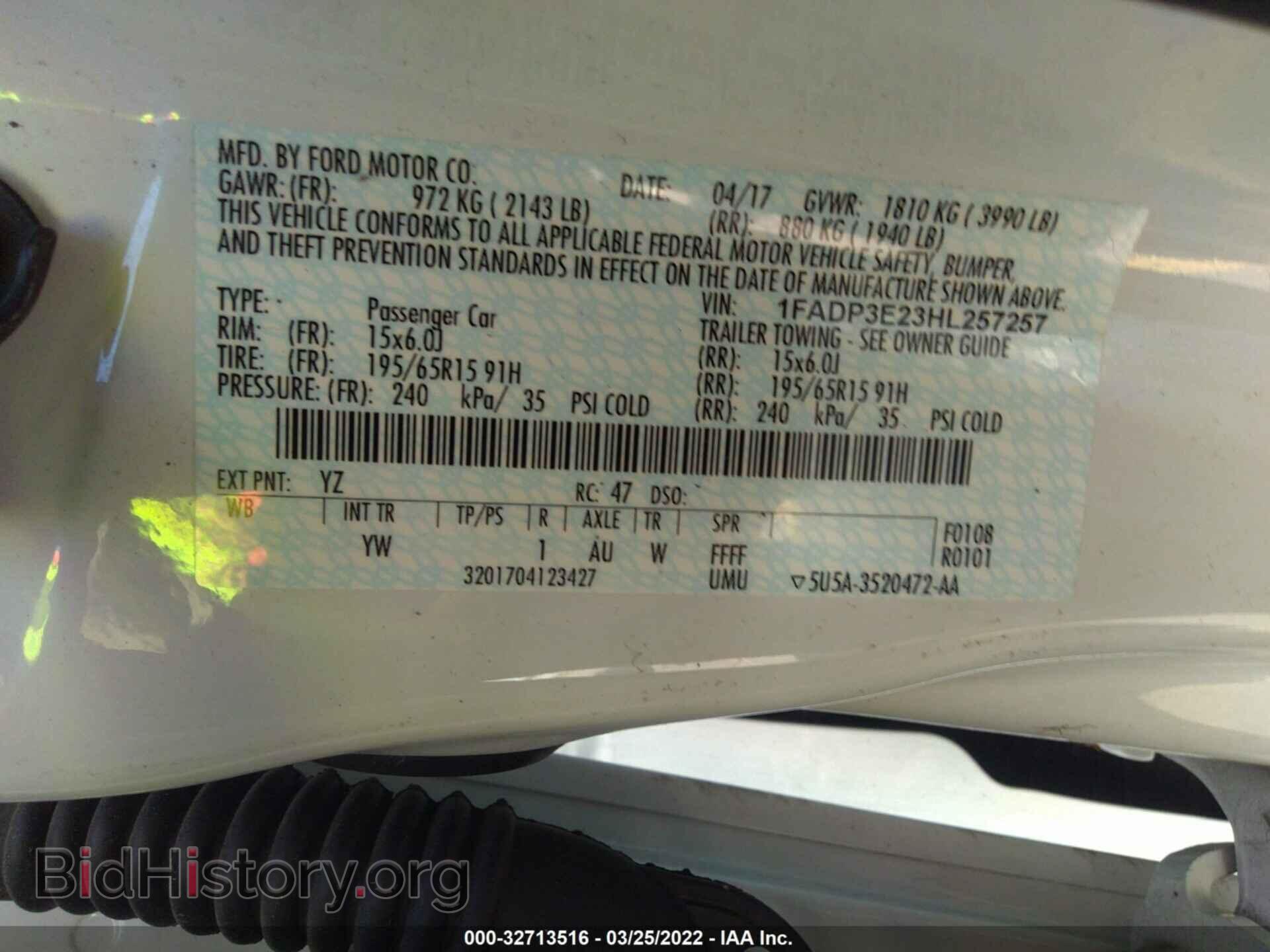 2017 FORD FOCUS - VIN: 1FADP3E23HL257257 - Фото 9