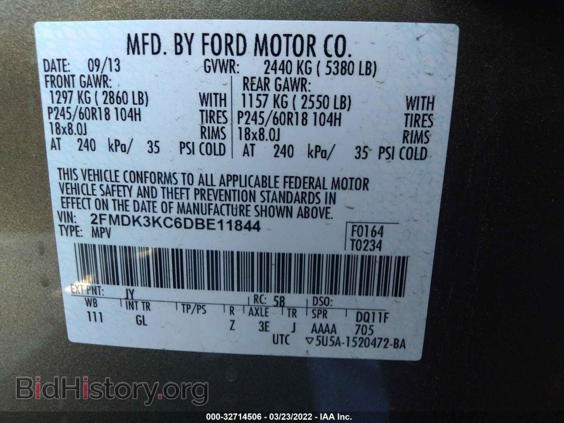 2013 FORD EDGE - VIN: 2FMDK3KC6DBE11844 - Photo 9