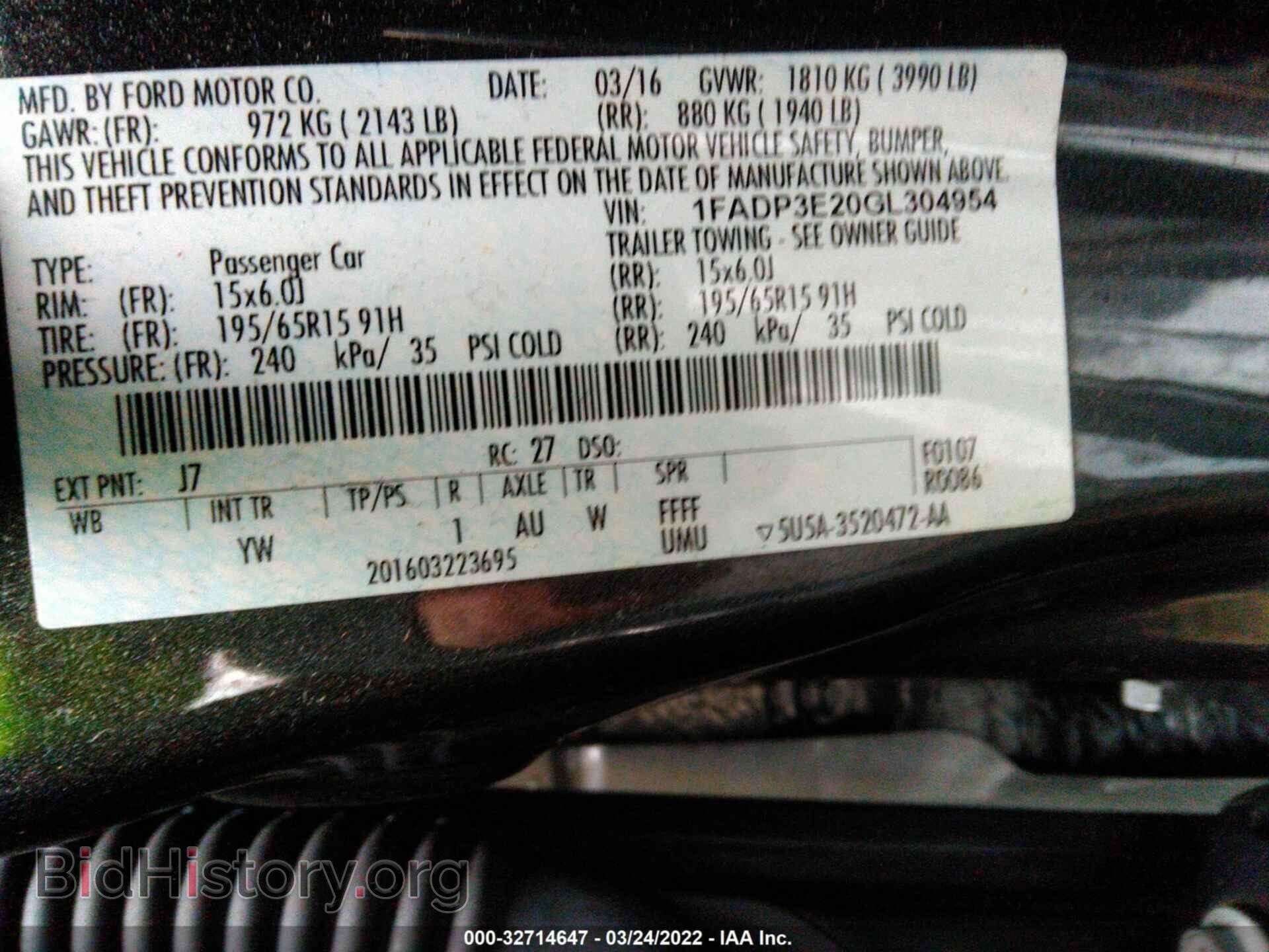 2016 FORD FOCUS - VIN: 1FADP3E20GL304954 - Фото 9