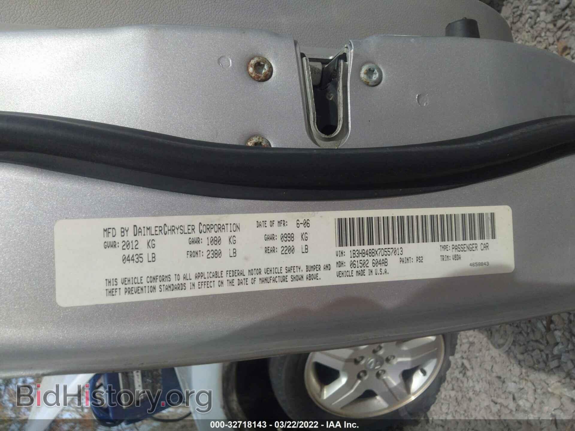 2007 DODGE CALIBER - VIN: 1B3HB48BX7D557013 - Photo 9