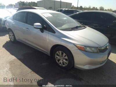 2012 Honda CIVIC SDN LX, серебристый — VIN 2HGFB2F50CH563327, IAAI