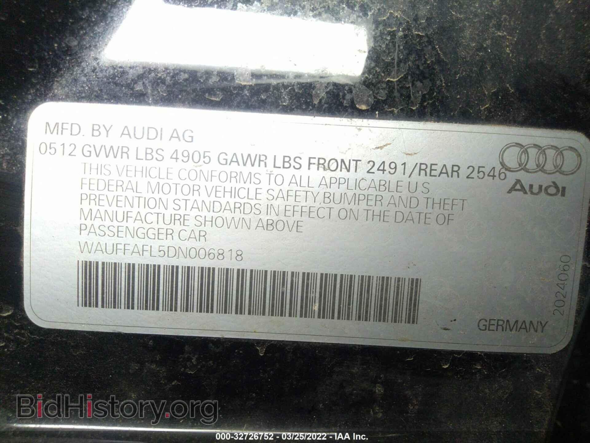 2013 AUDI A4 - VIN: WAUFFAFL5DN006818 - Photo 9