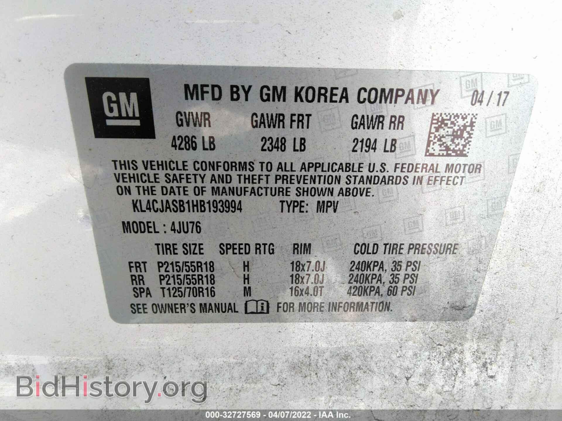 2017 BUICK ENCORE - VIN: KL4CJASB1HB193994 - Photo 9