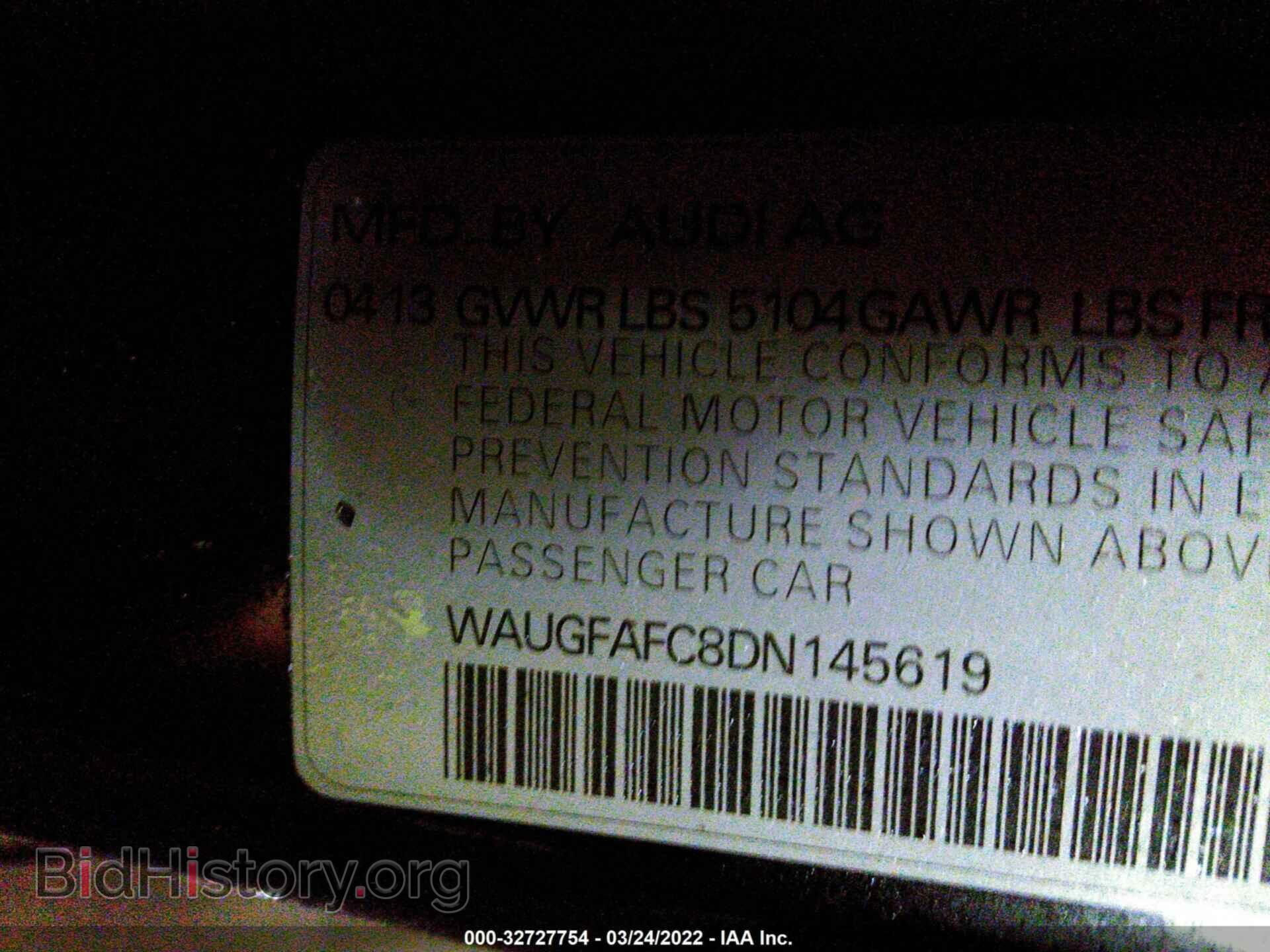 2013 AUDI A6 - VIN: WAUGFAFC8DN145619 - Фото 9