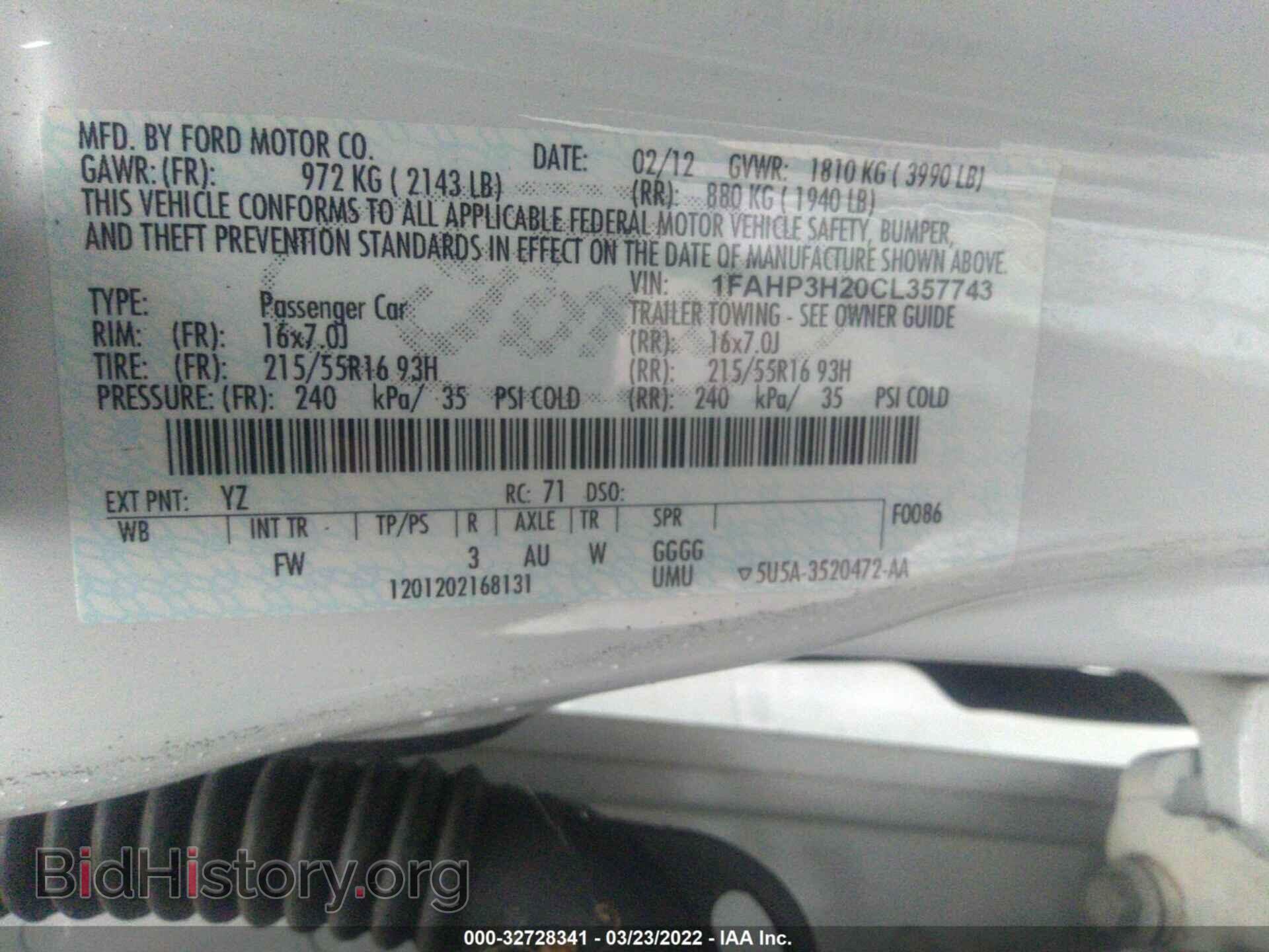 2012 FORD FOCUS - VIN: 1FAHP3H20CL357743 - Photo 9