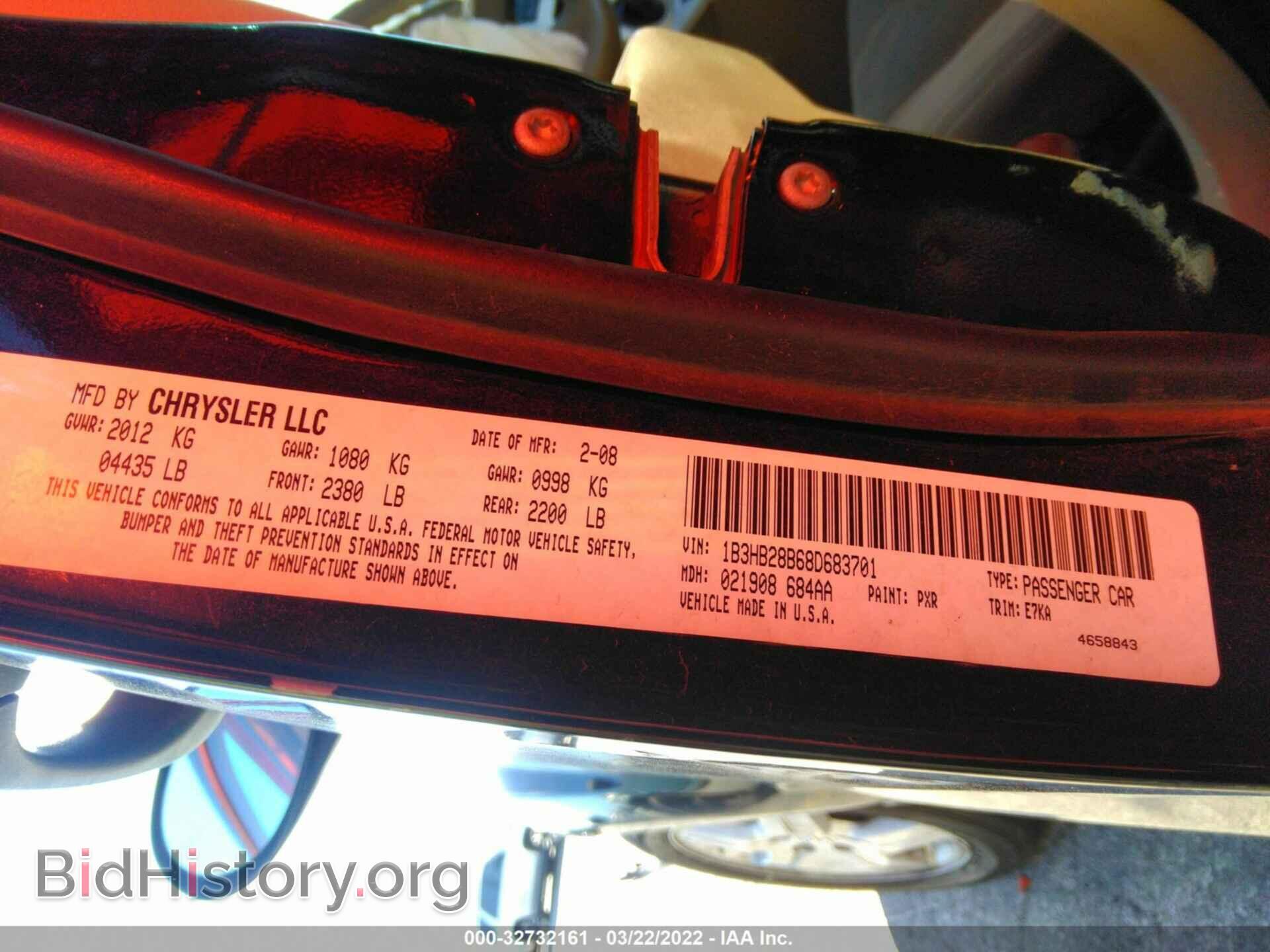 2008 DODGE CALIBER - VIN: 1B3HB28B68D683701 - Фото 9