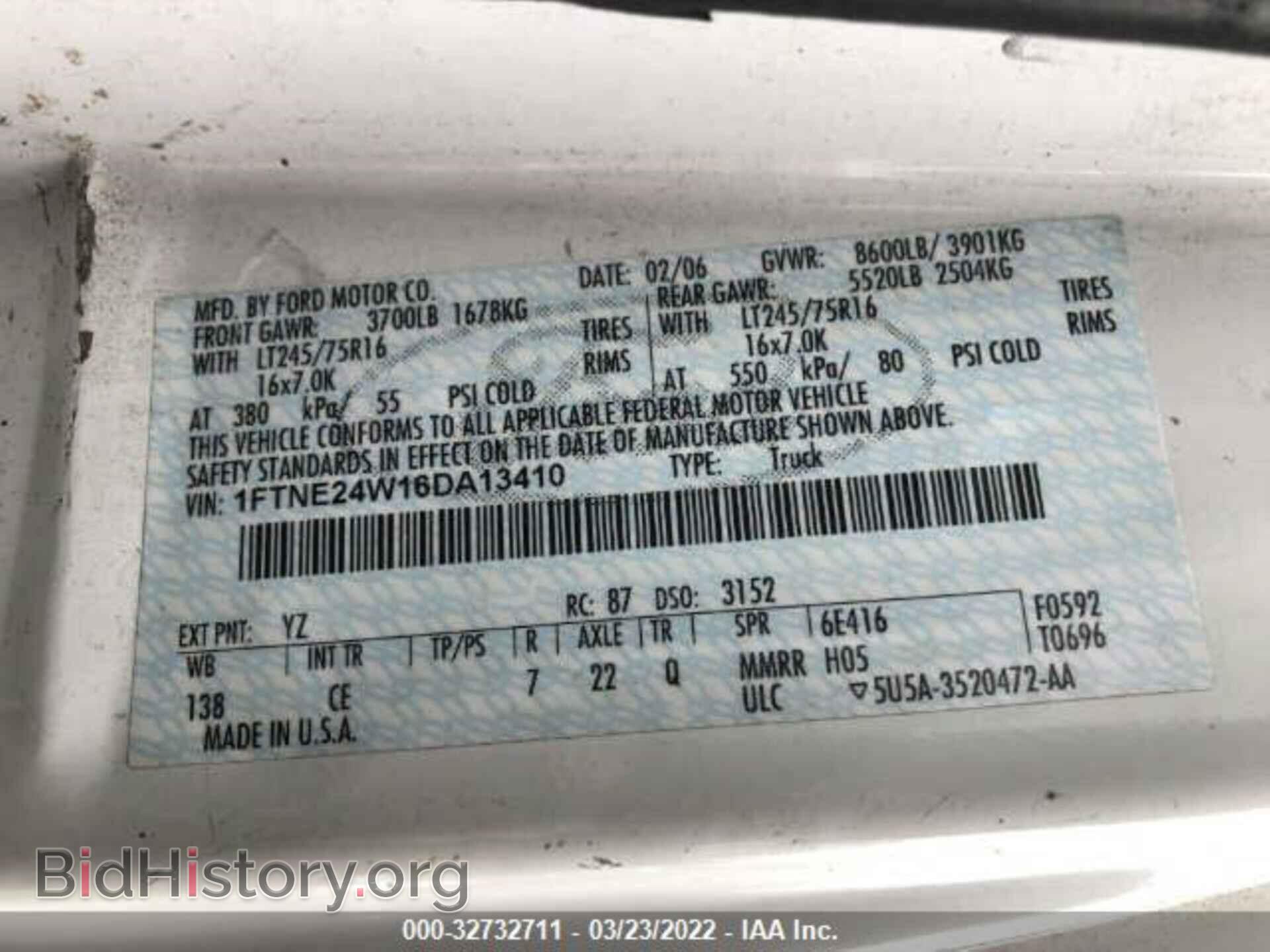 2006 FORD ECONOLINE CARGO VAN - VIN: 1FTNE24W16DA13410 - Фото 9