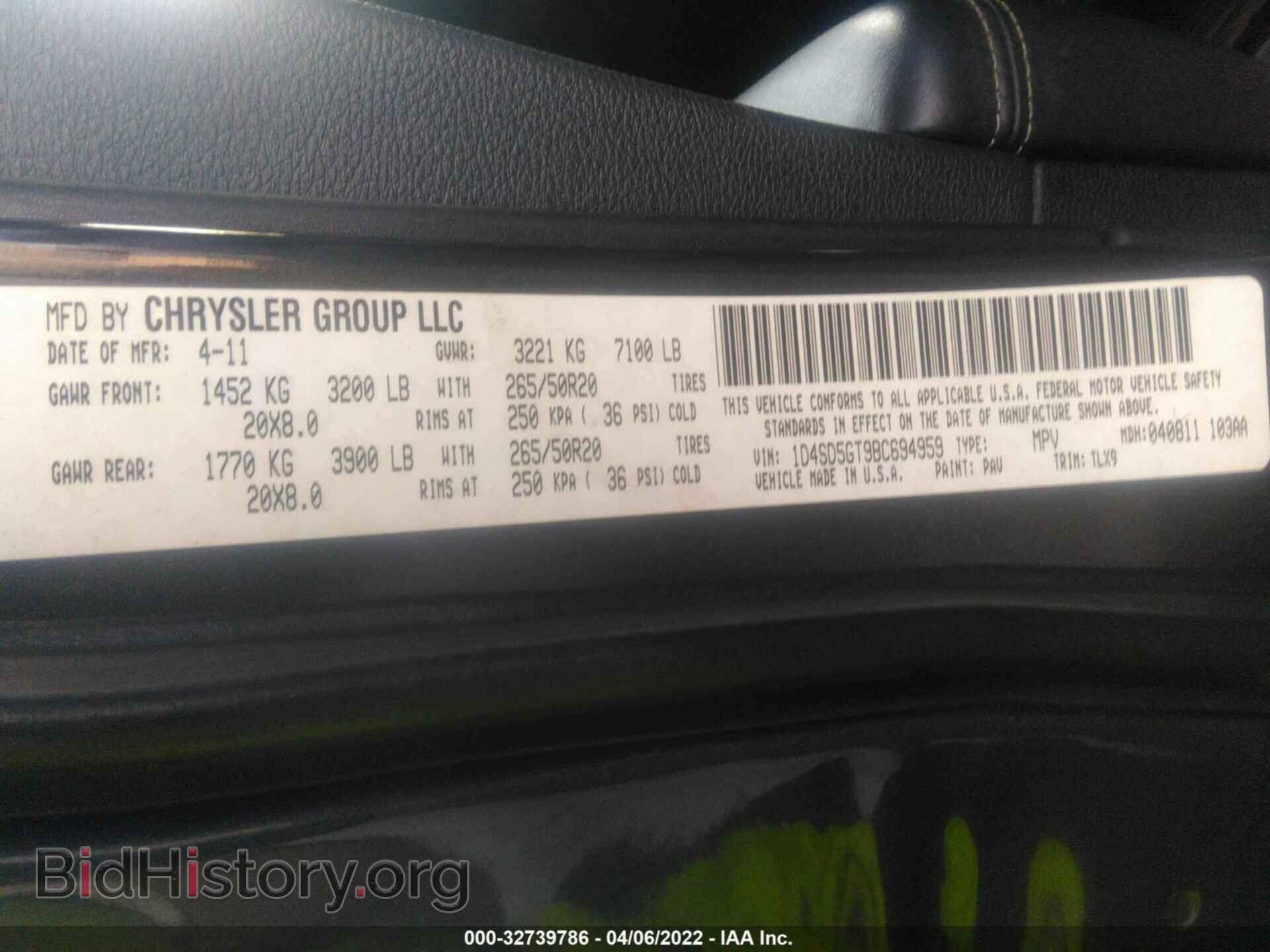 2011 DODGE DURANGO - VIN: 1D4SD5GT9BC694959 - Photo 9