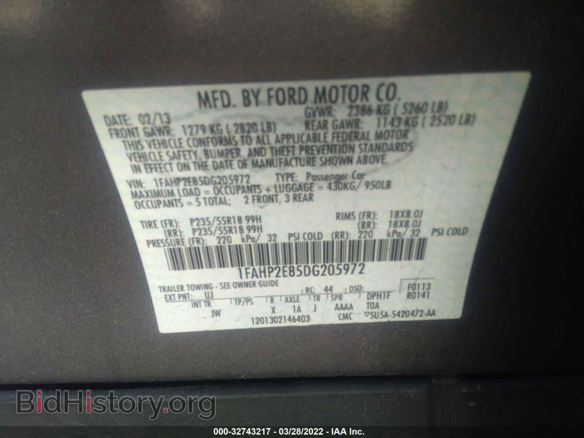 2013 FORD TAURUS - VIN: 1FAHP2E85DG205972 - Photo 9
