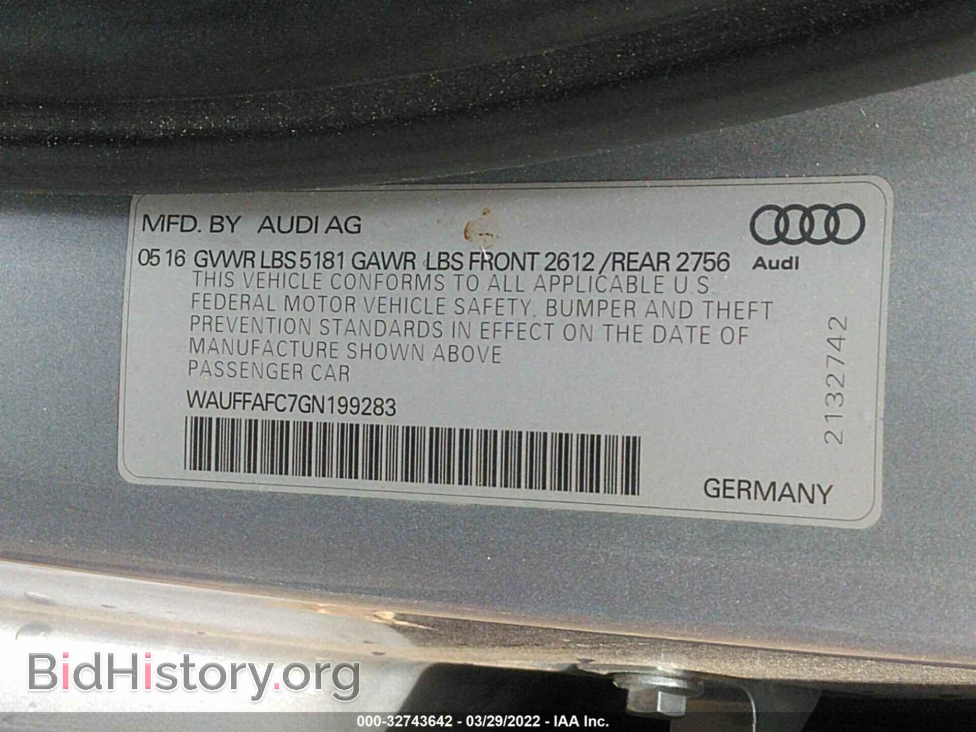 2016 AUDI A6 - VIN: WAUFFAFC7GN199283 - Фото 9