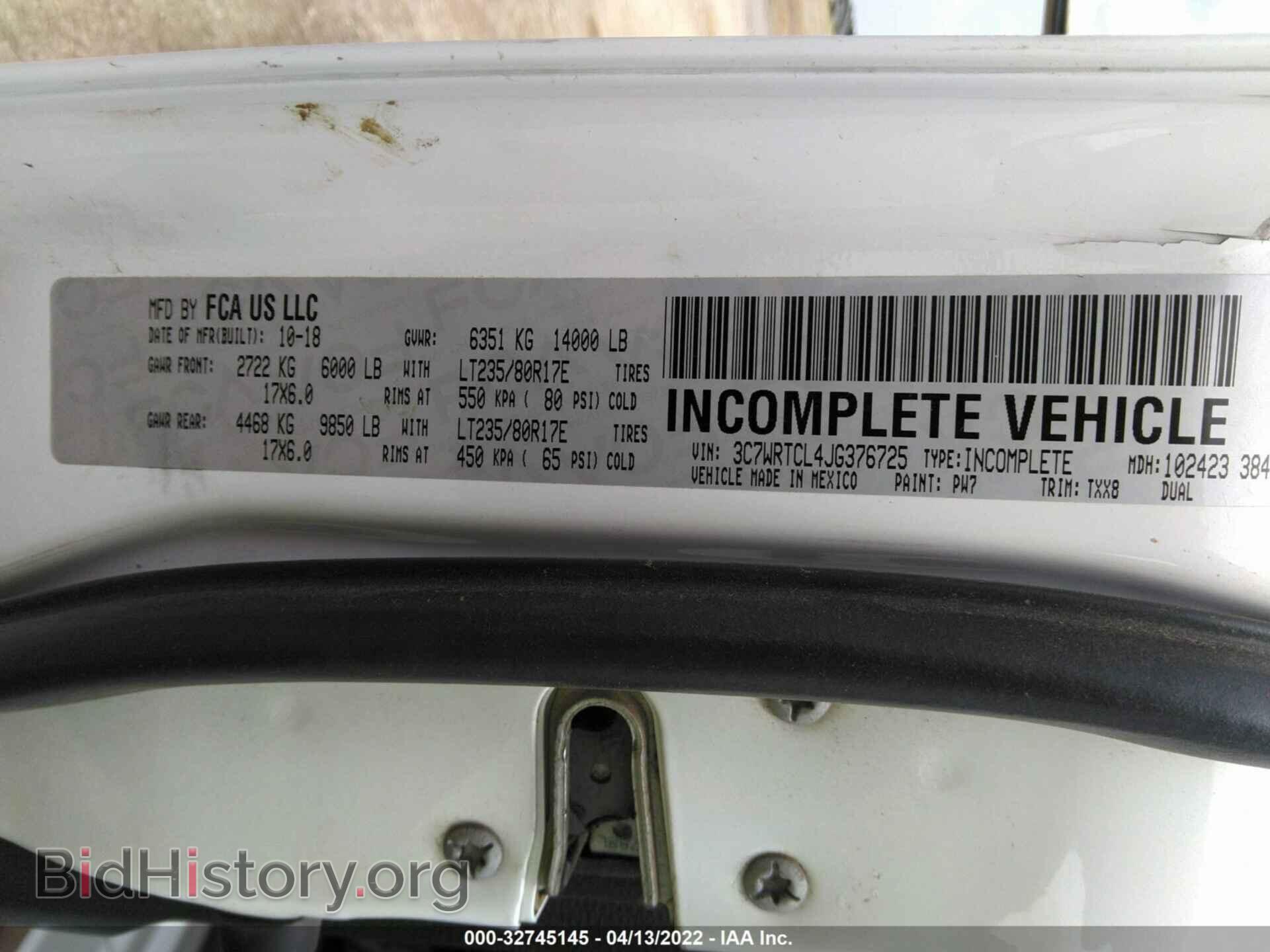 2018 RAM 3500 CHASSIS CAB - VIN: 3C7WRTCL4JG376725 - Photo 9
