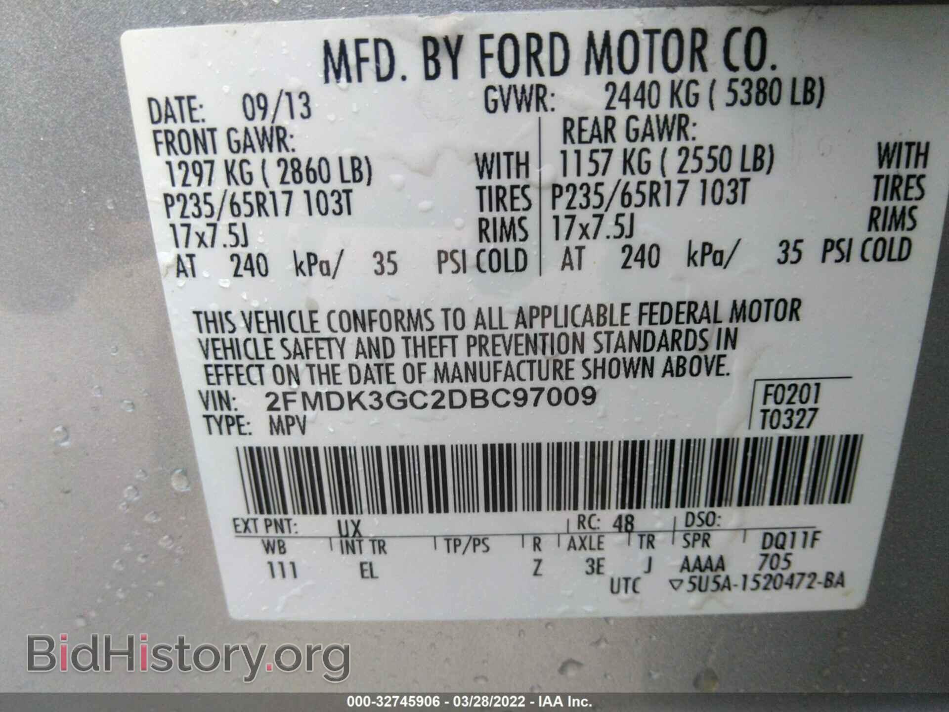 2013 FORD EDGE - VIN: 2FMDK3GC2DBC97009 - Photo 9
