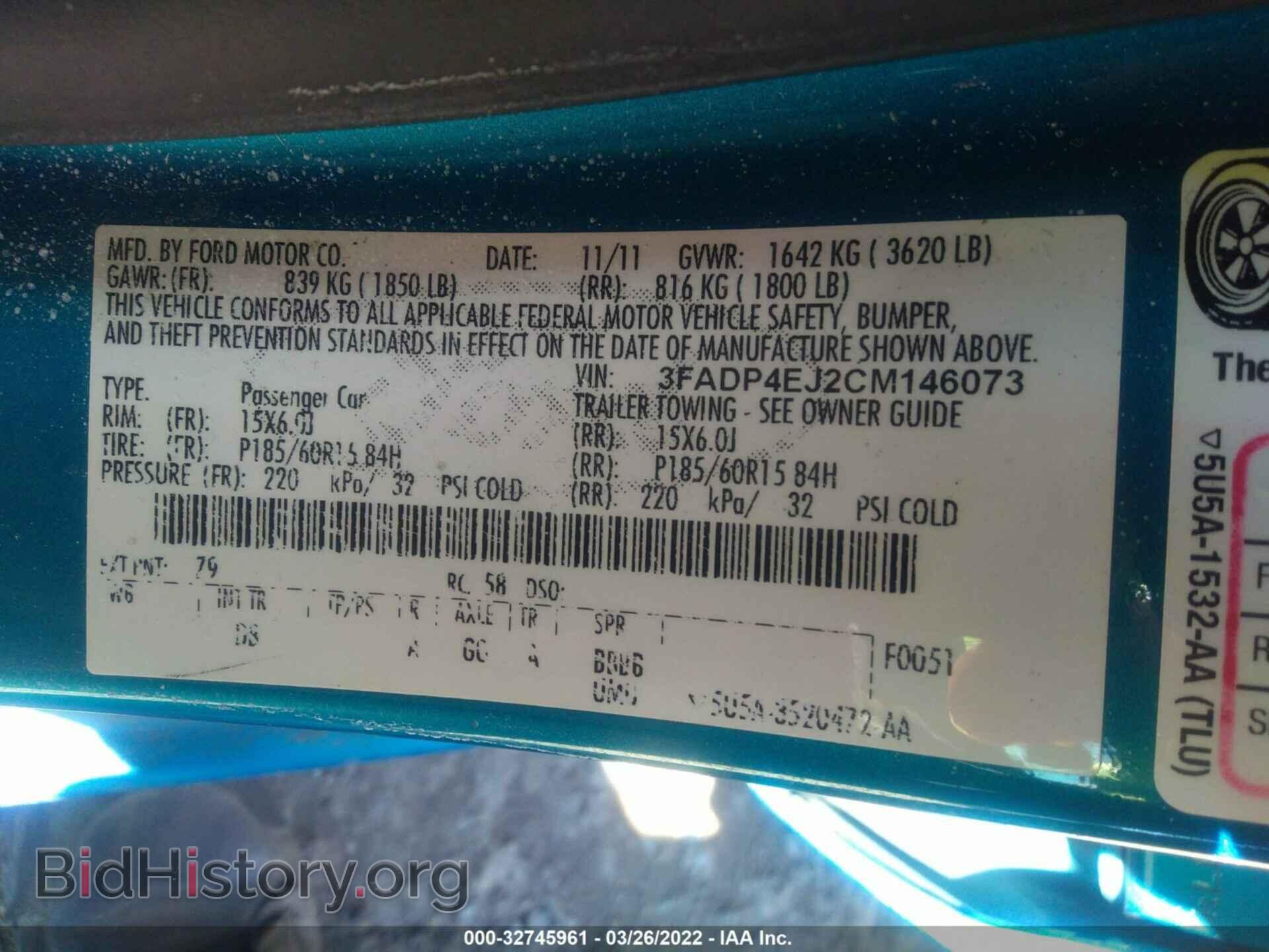 2012 FORD FIESTA - VIN: 3FADP4EJ2CM146073 - Photo 9