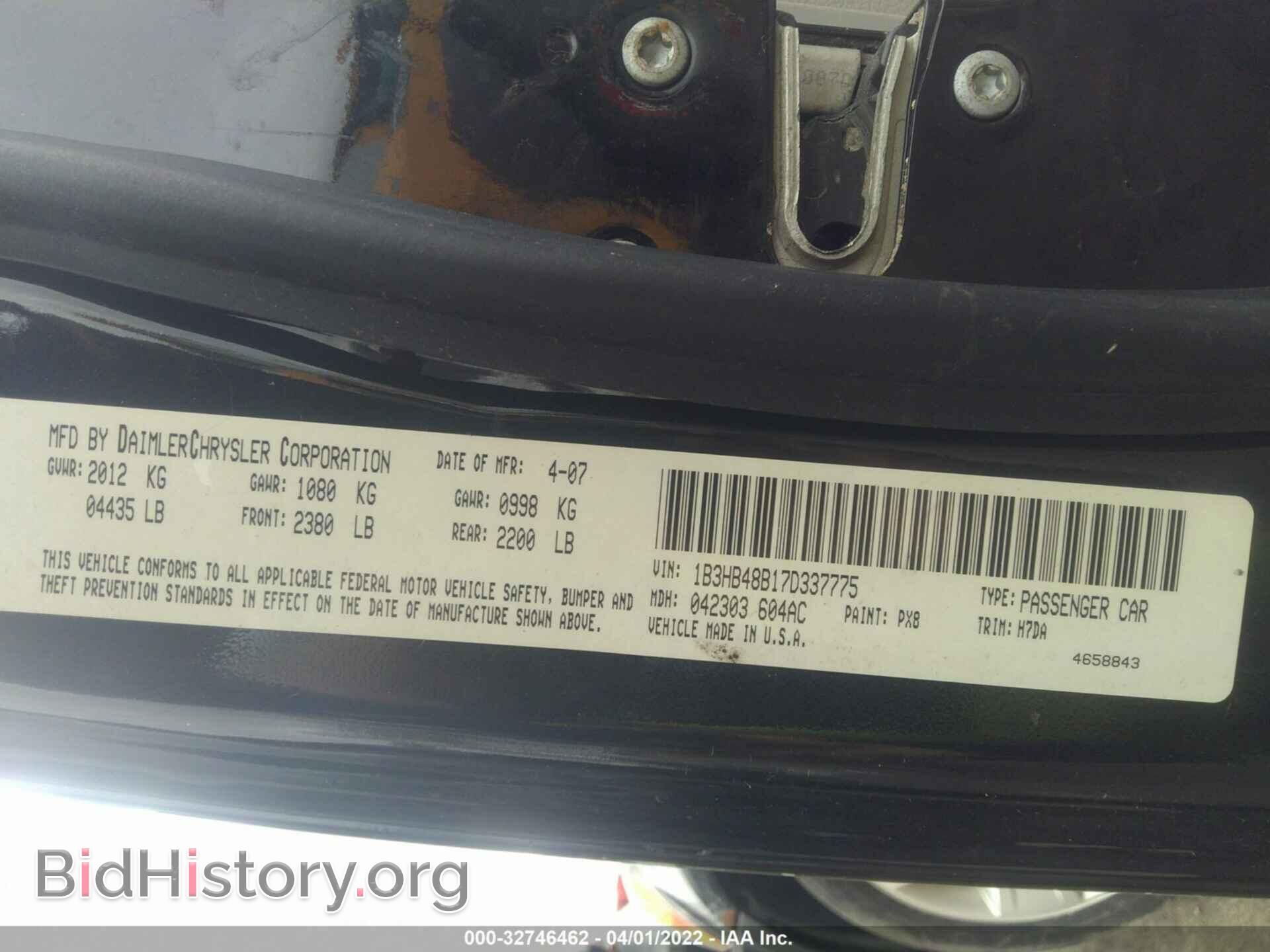 2007 DODGE CALIBER - VIN: 1B3HB48B17D337775 - Фото 9