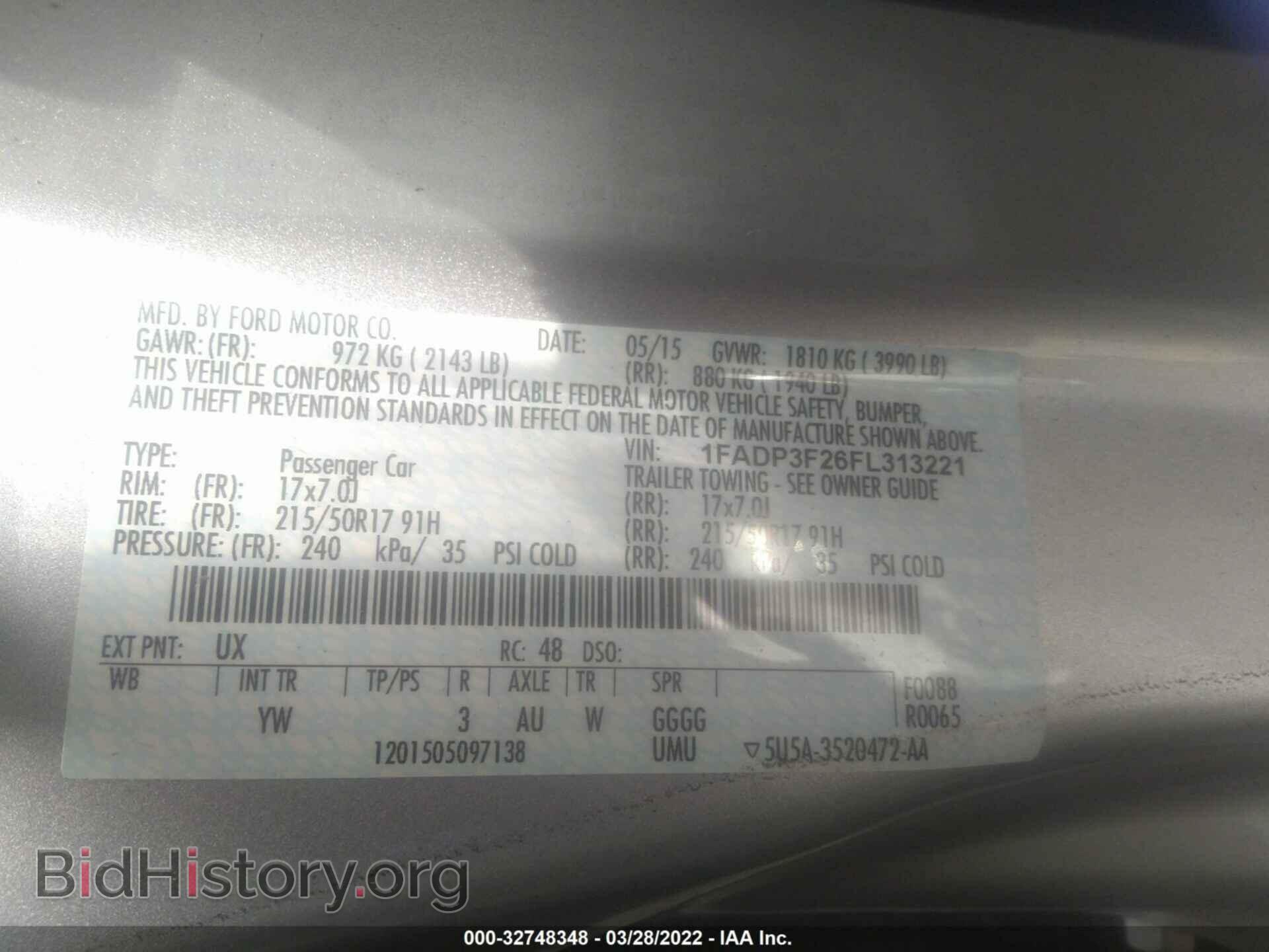 2015 FORD FOCUS - VIN: 1FADP3F26FL313221 - Фото 9