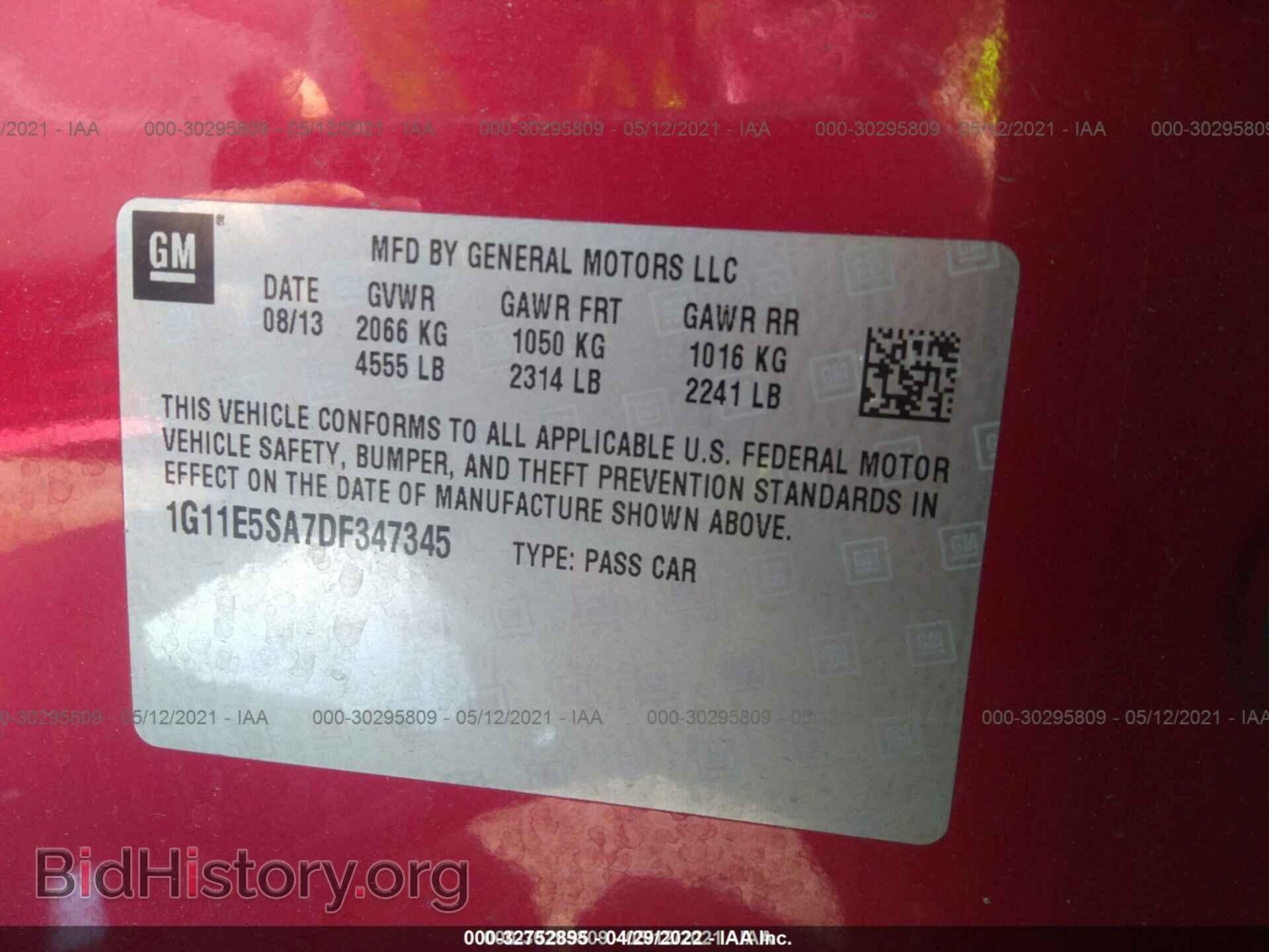 2013 CHEVROLET MALIBU - VIN: 1G11E5SA7DF347345 - Photo 9