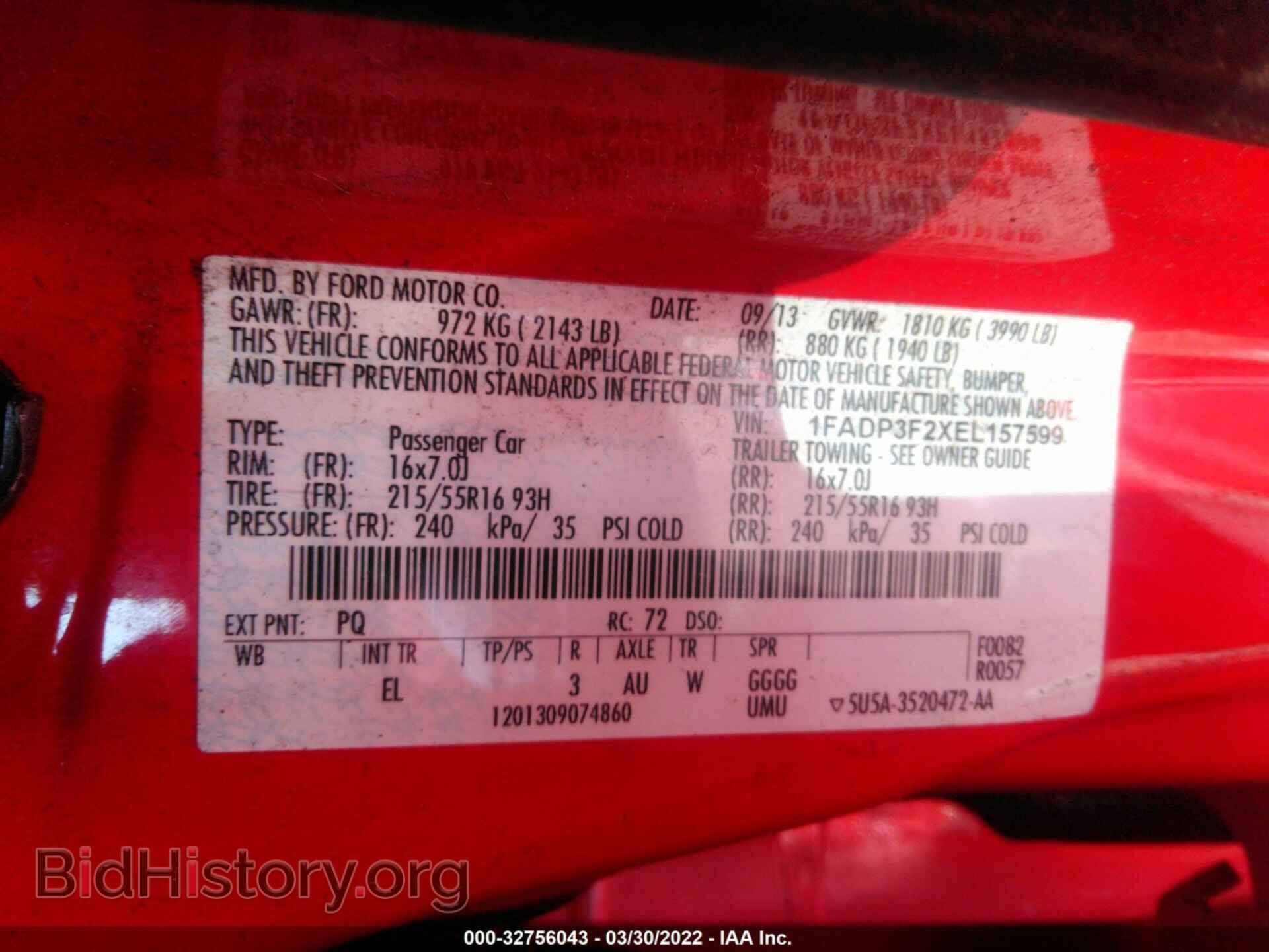 2014 FORD FOCUS - VIN: 1FADP3F2XEL157599 - Фото 9