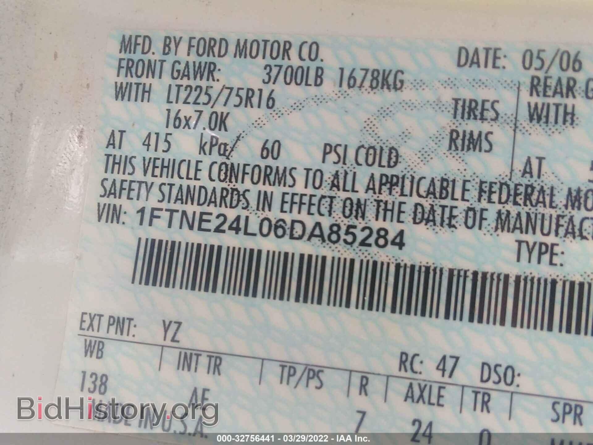 2006 FORD ECONOLINE CARGO VAN - VIN: 1FTNE24L06DA85284 - Фото 9