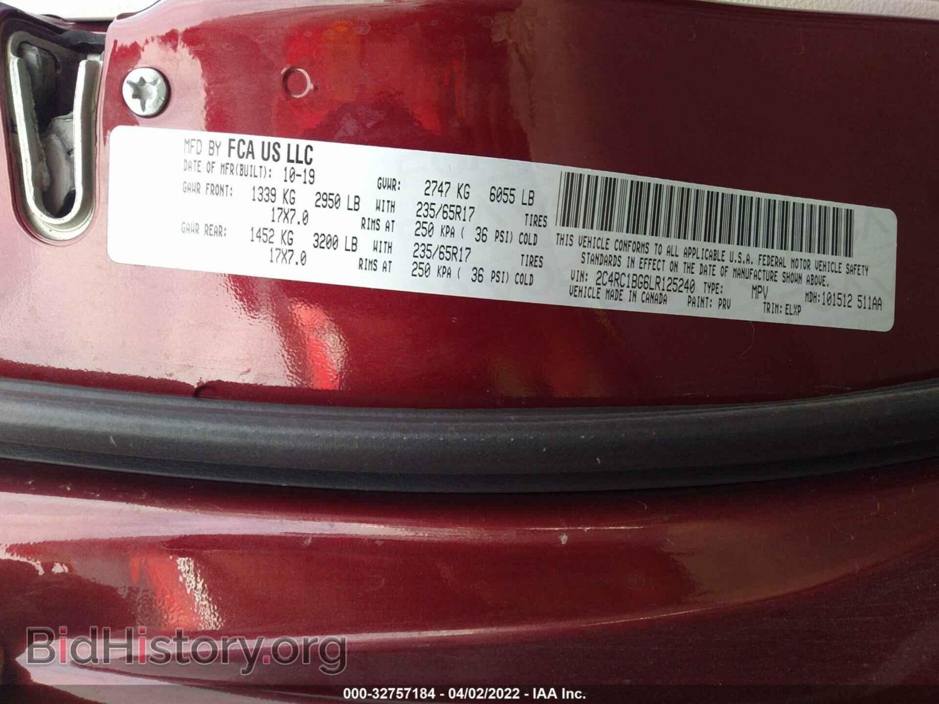 2020 CHRYSLER PACIFICA - VIN: 2C4RC1BG6LR125240 - Фото 9
