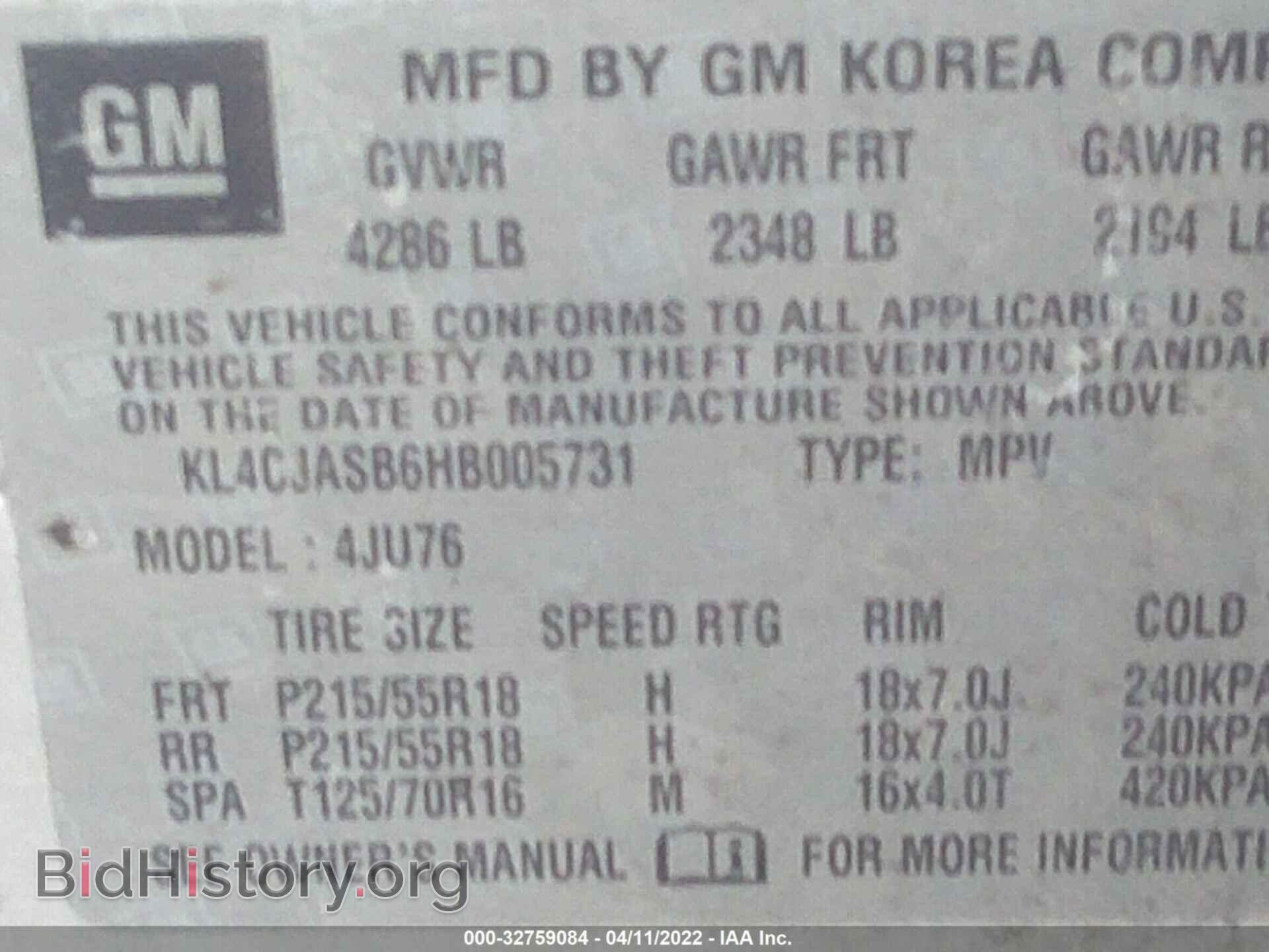 2017 BUICK ENCORE - VIN: KL4CJASB6HB005731 - Photo 9