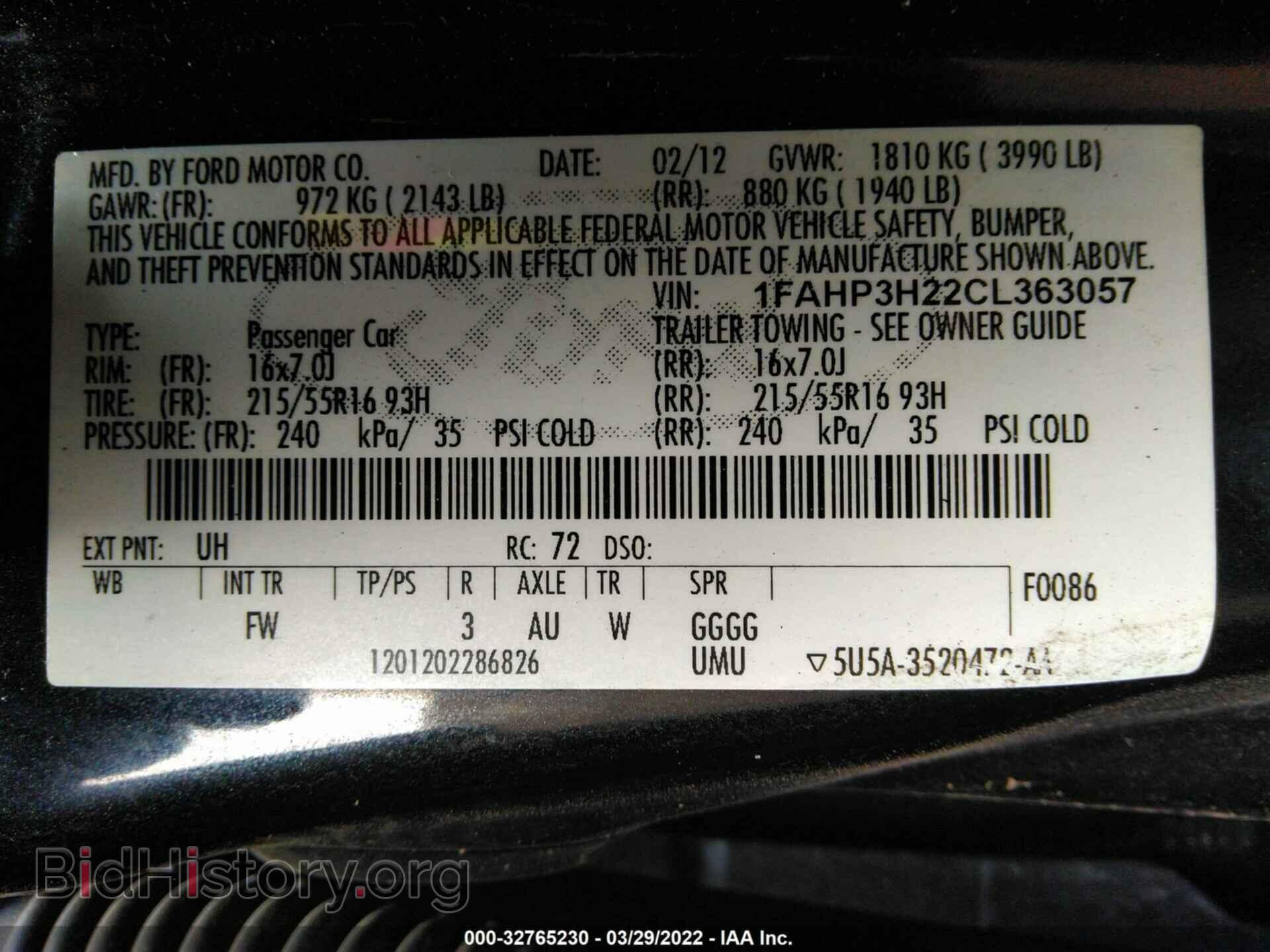 2012 FORD FOCUS - VIN: 1FAHP3H22CL363057 - Photo 9