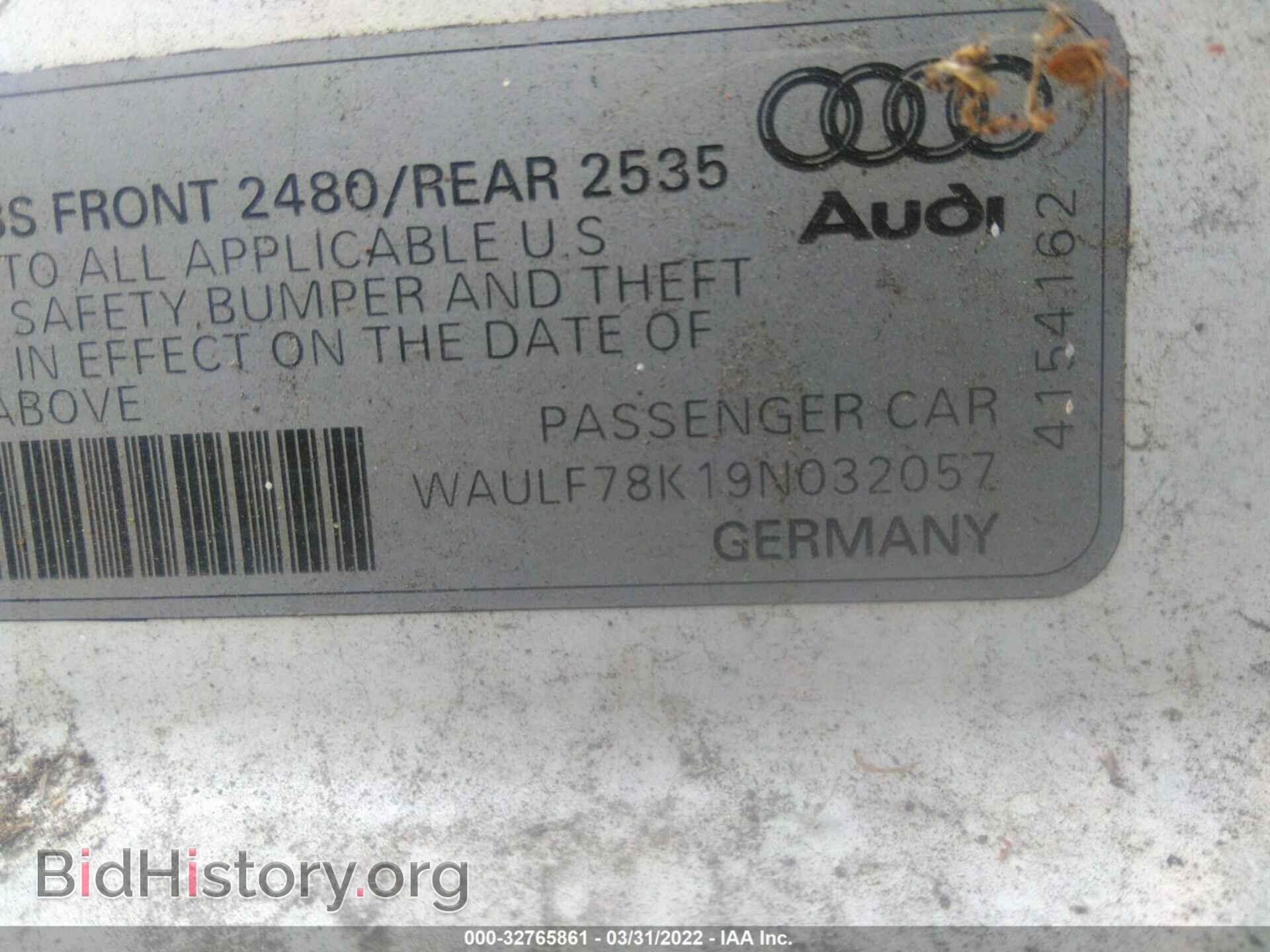 2009 AUDI A4 - VIN: WAULF78K19N032057 - Фото 9