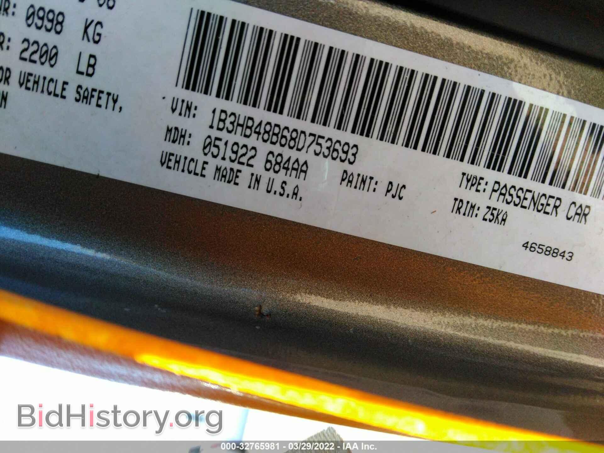 2008 DODGE CALIBER - VIN: 1B3HB48B68D753693 - Photo 9