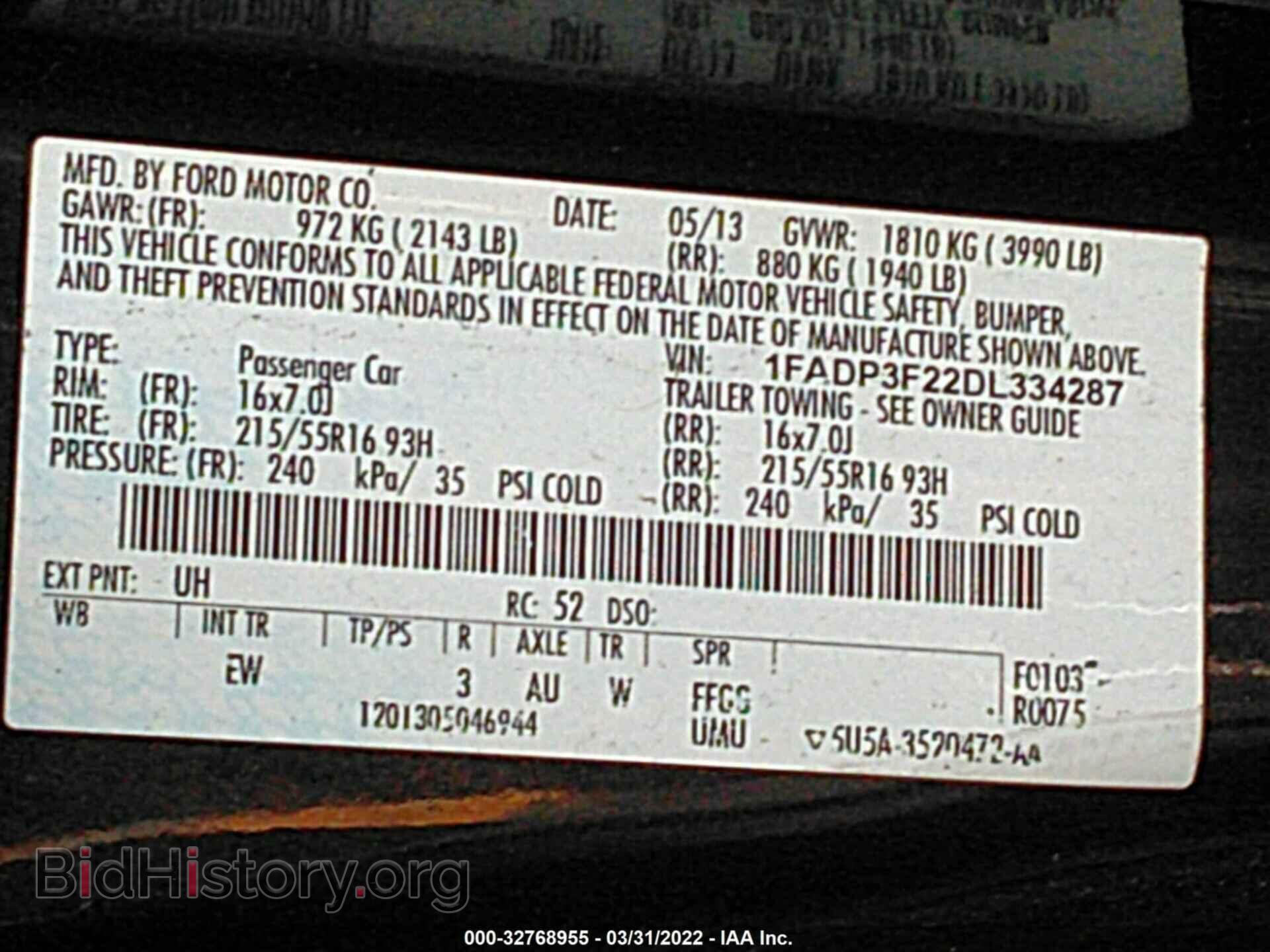 2013 FORD FOCUS - VIN: 1FADP3F22DL334287 - Photo 9