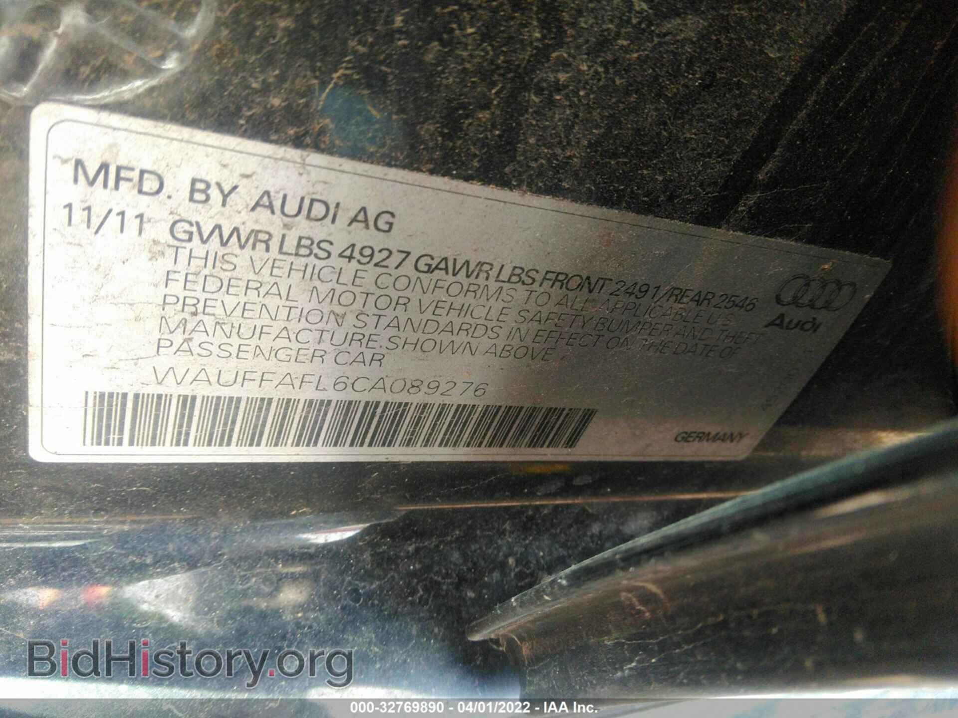 2012 AUDI A4 - VIN: WAUFFAFL6CA089276 - Photo 9