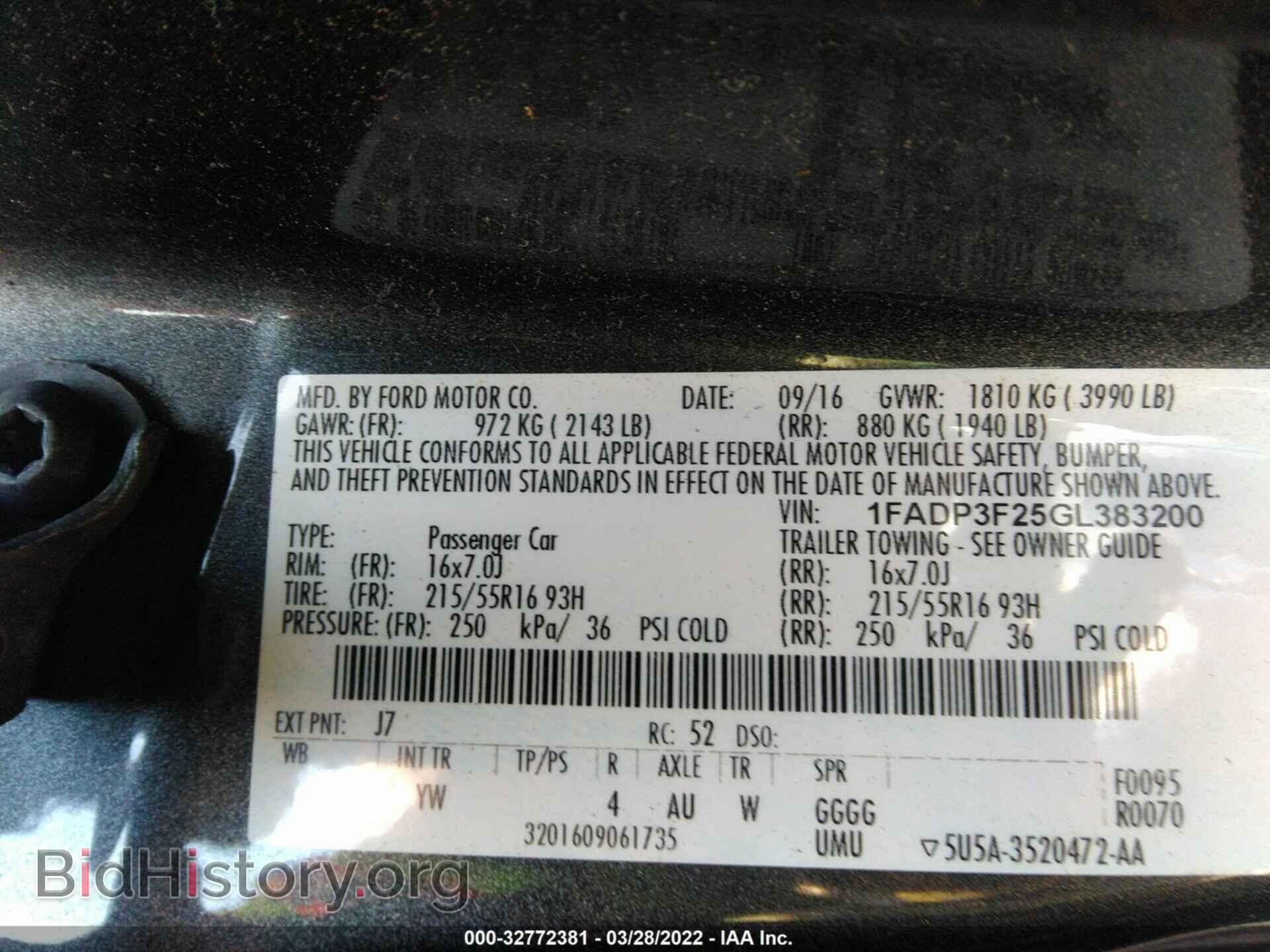 2016 FORD FOCUS - VIN: 1FADP3F25GL383200 - Фото 9
