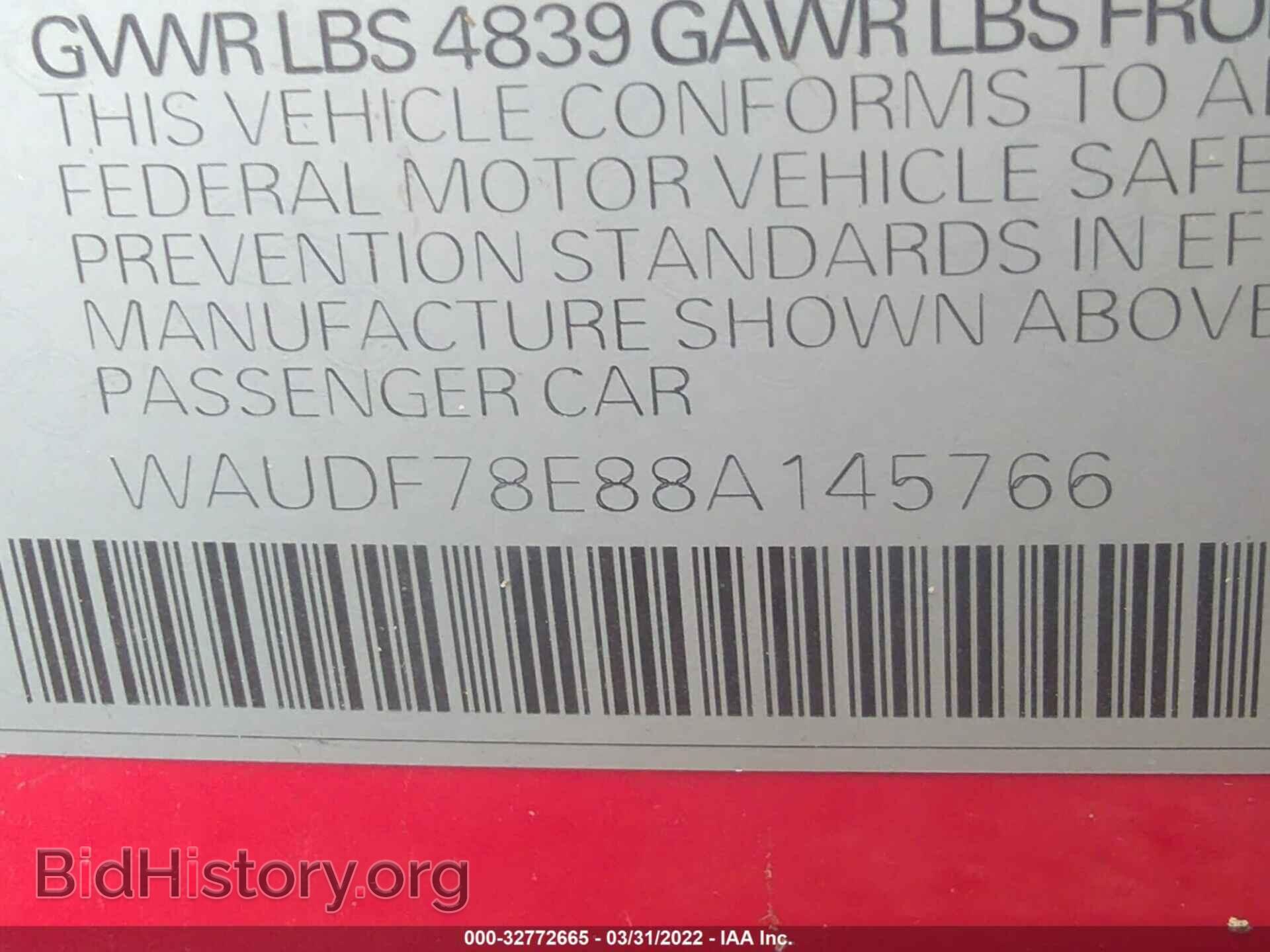 2008 AUDI A4 - VIN: WAUDF78E88A145766 - Фото 9