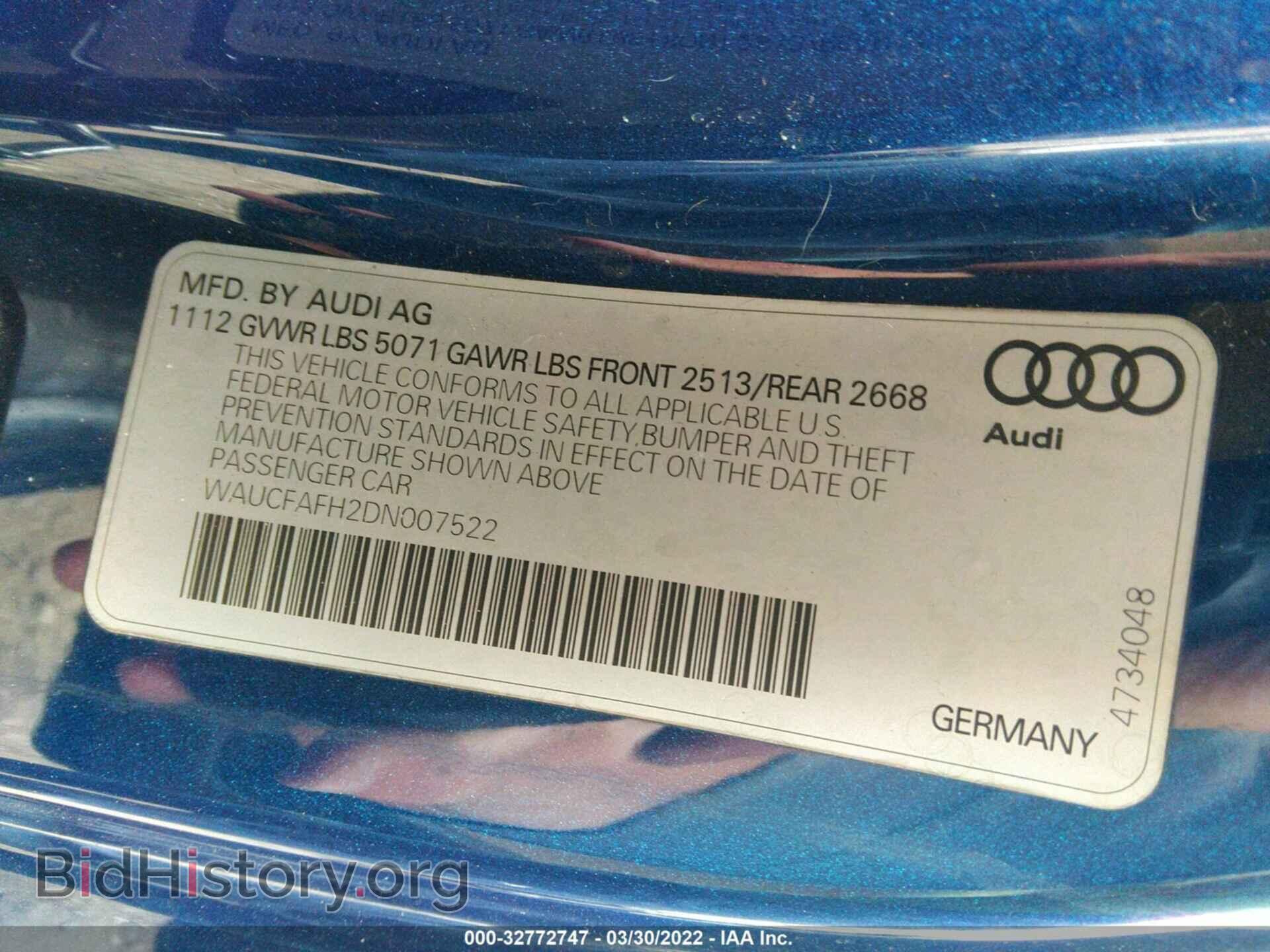 2013 AUDI A5 - VIN: WAUCFAFH2DN007522 - Photo 9