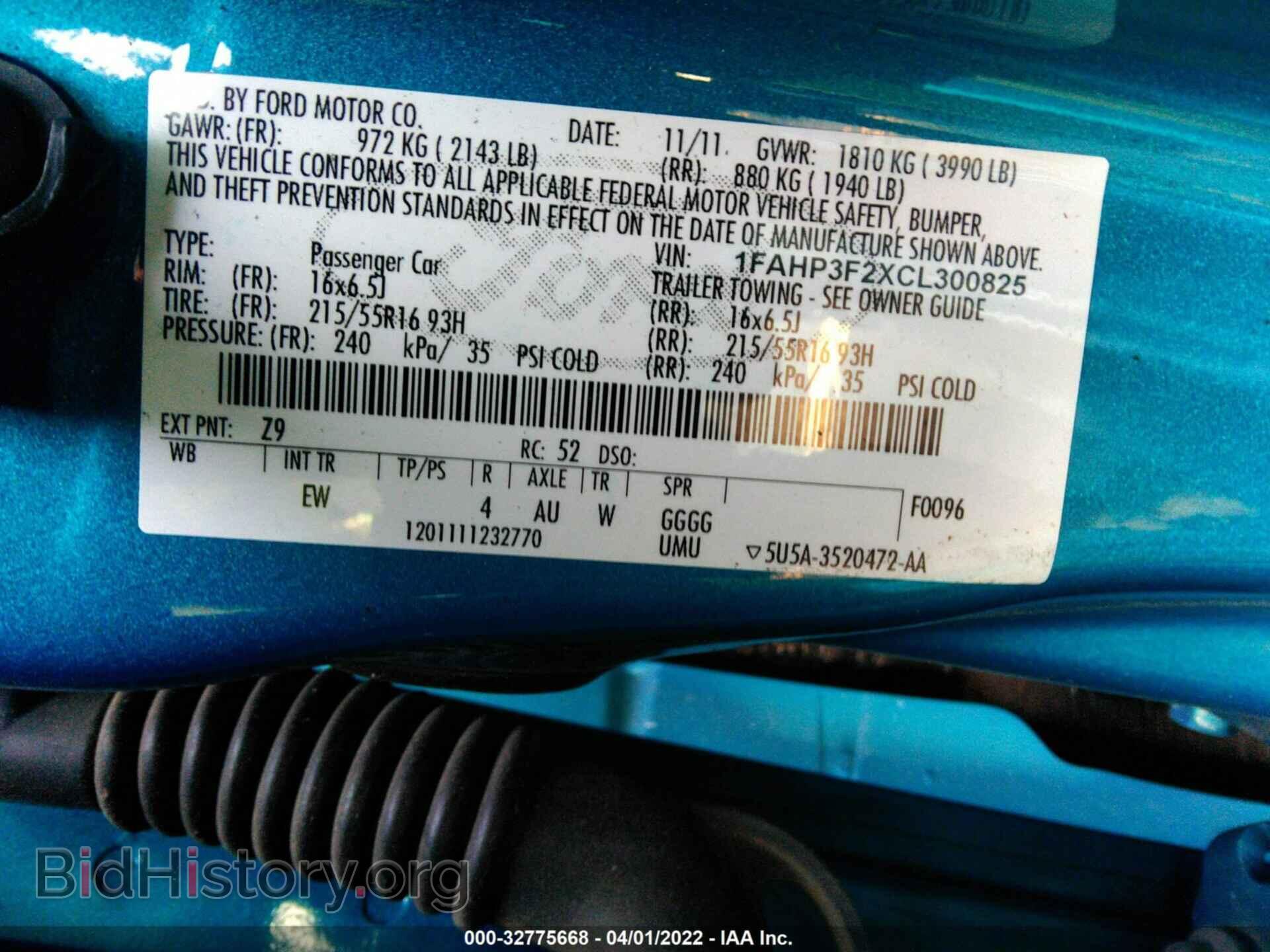 2012 FORD FOCUS - VIN: 1FAHP3F2XCL300825 - Photo 9