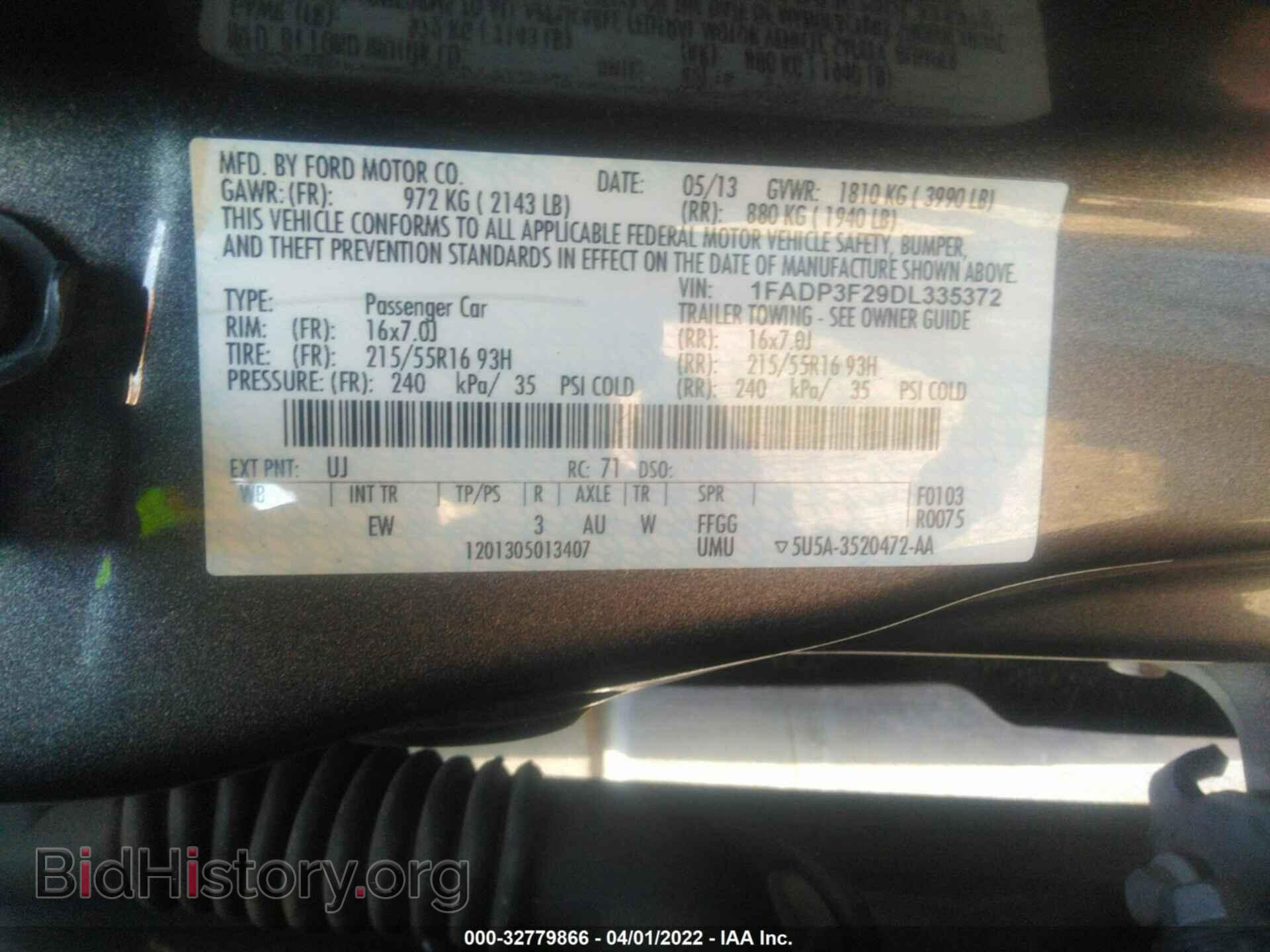 2013 FORD FOCUS - VIN: 1FADP3F29DL335372 - Фото 9