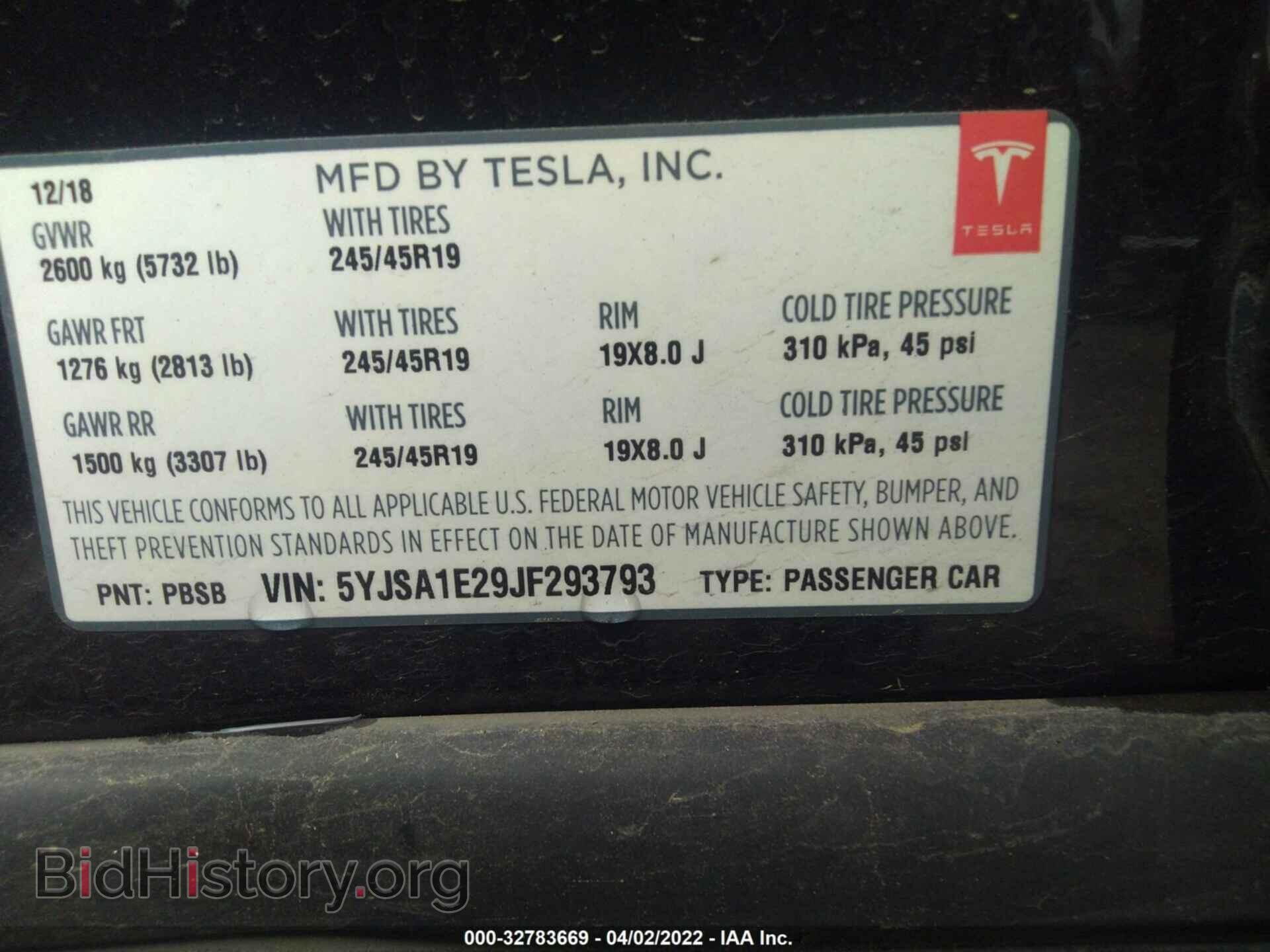 2018 TESLA MODEL S - VIN: 5YJSA1E29JF293793 - Photo 9