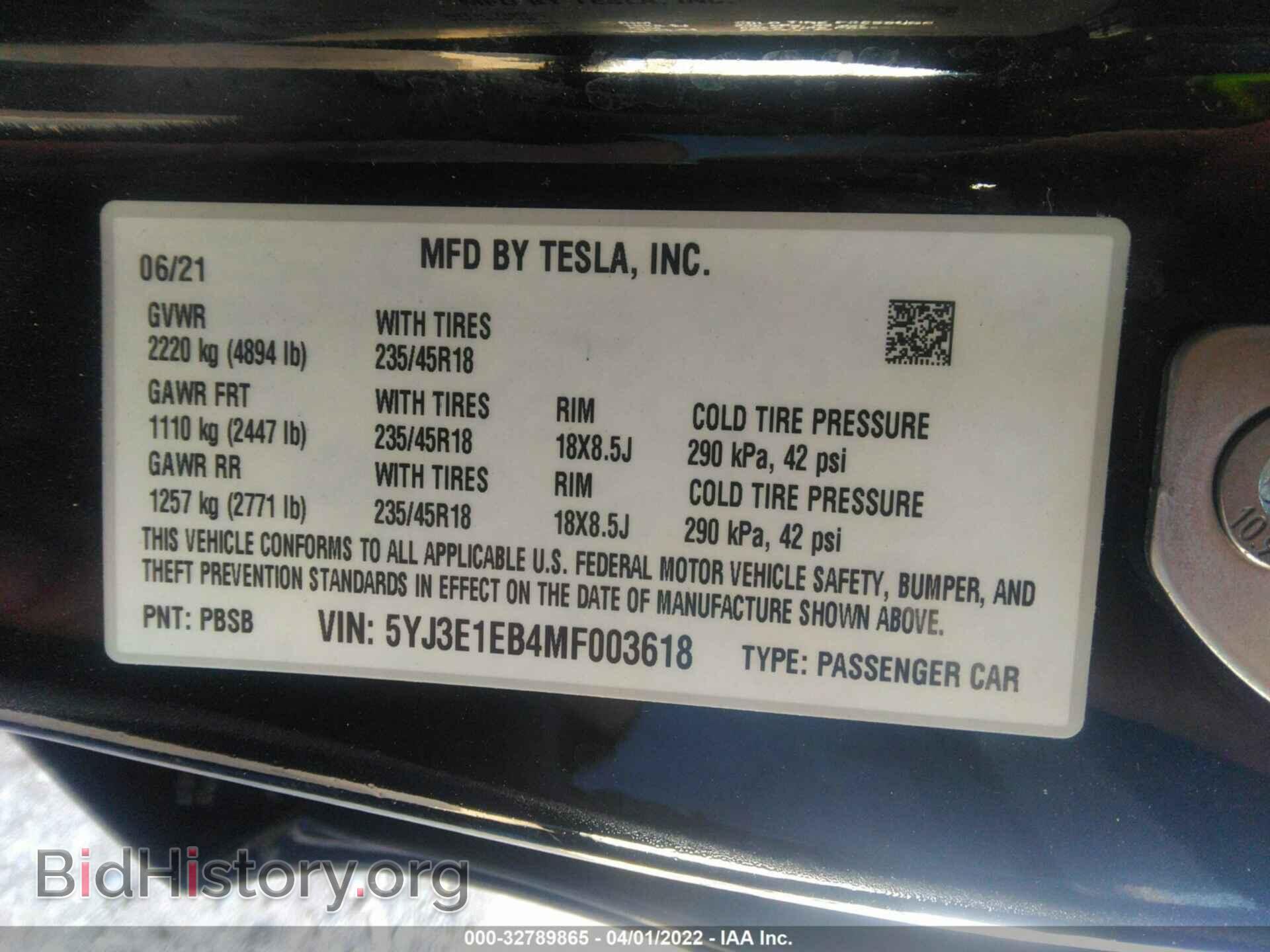 2021 TESLA MODEL 3 - VIN: 5YJ3E1EB4MF003618 - Photo 9