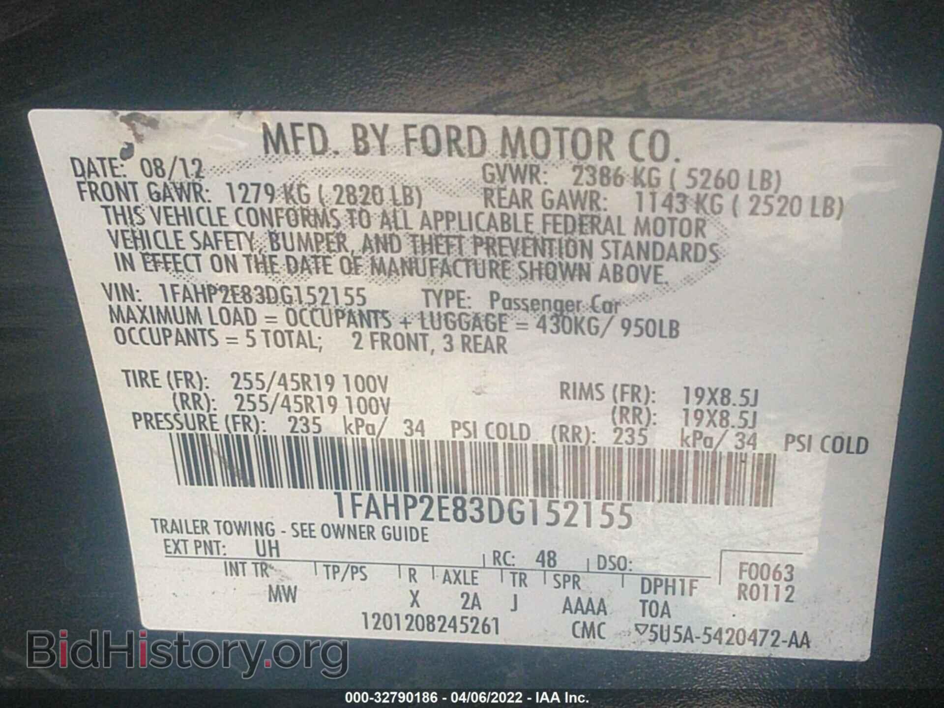 2013 FORD TAURUS - VIN: 1FAHP2E83DG152155 - Photo 9