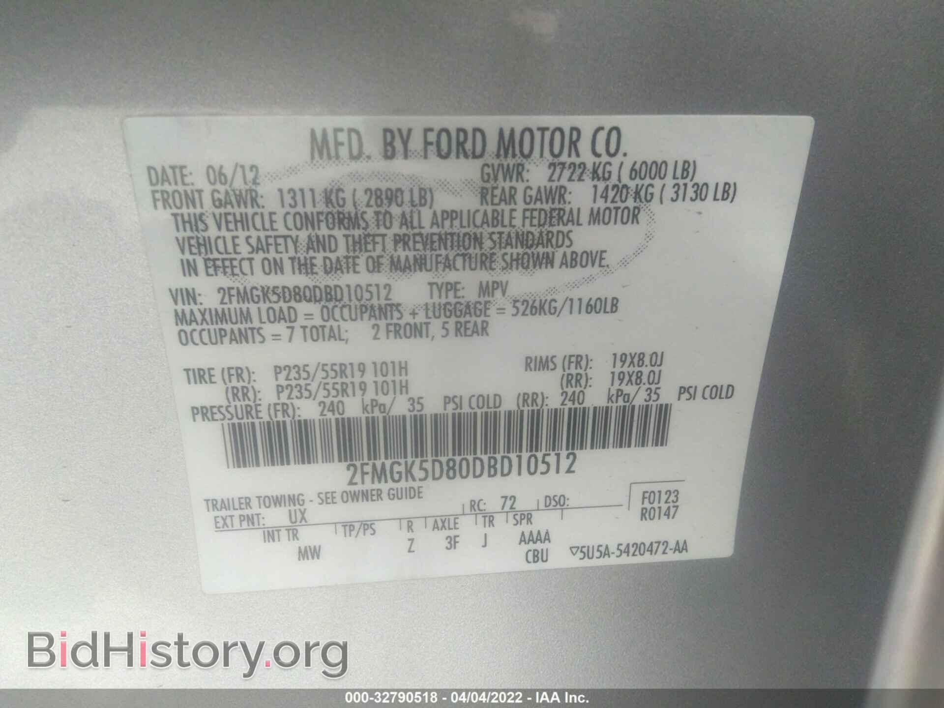 2013 FORD FLEX - VIN: 2FMGK5D80DBD10512 - Фото 9