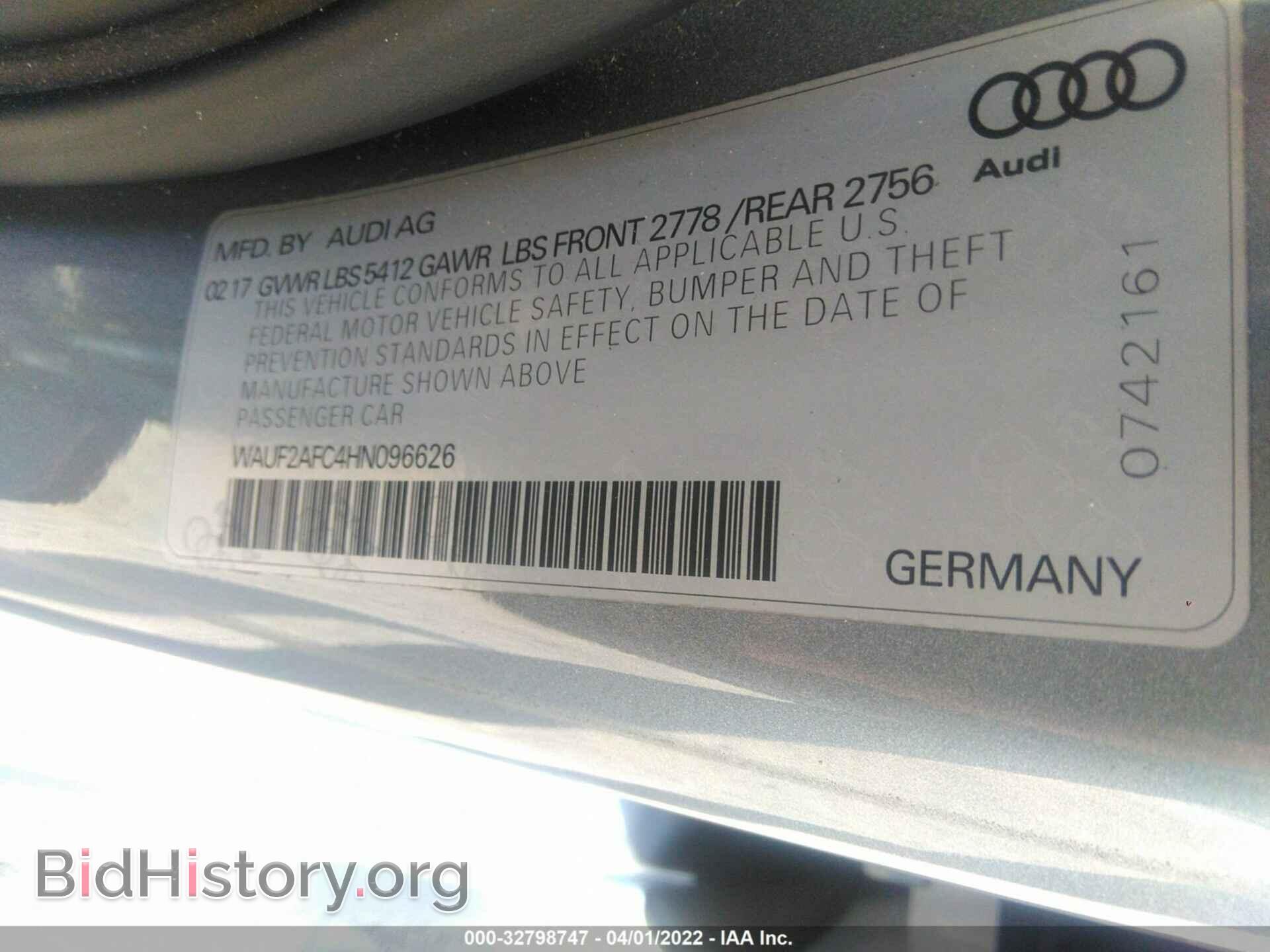 2017 AUDI A6 - VIN: WAUF2AFC4HN096626 - Фото 9