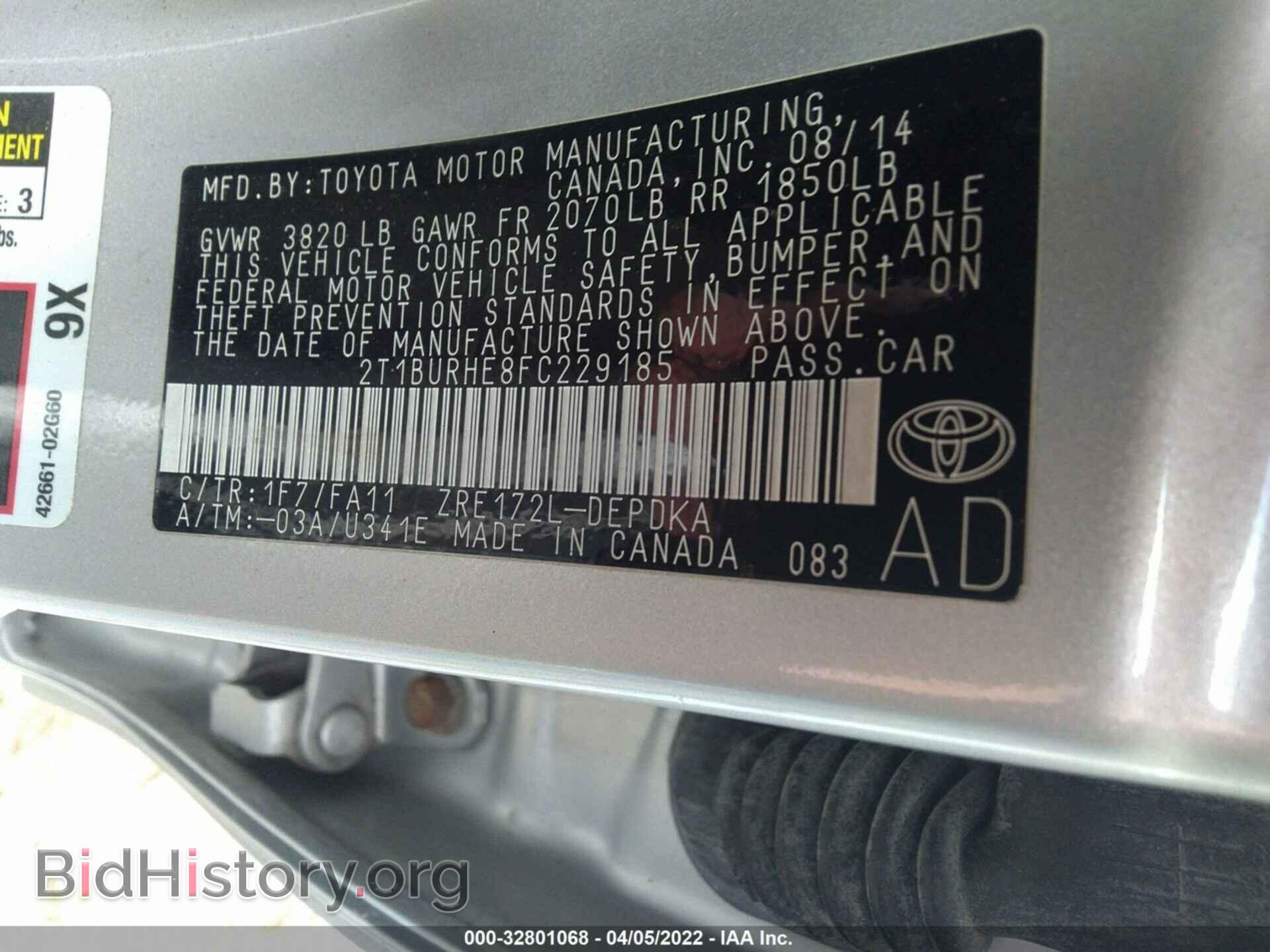 2015 TOYOTA COROLLA - VIN: 2T1BURHE8FC229185 - Photo 9