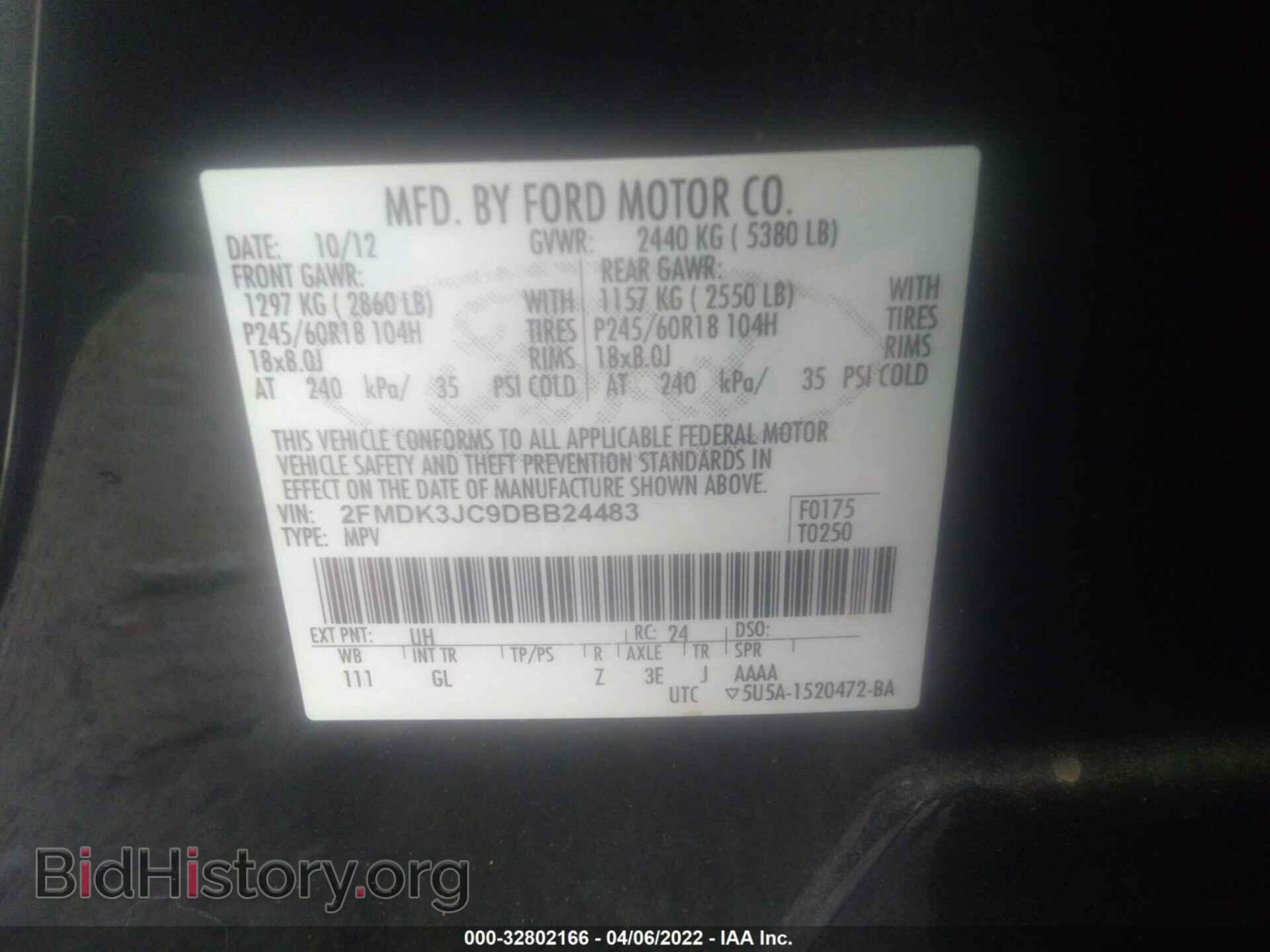 2013 FORD EDGE - VIN: 2FMDK3JC9DBB24483 - Photo 9