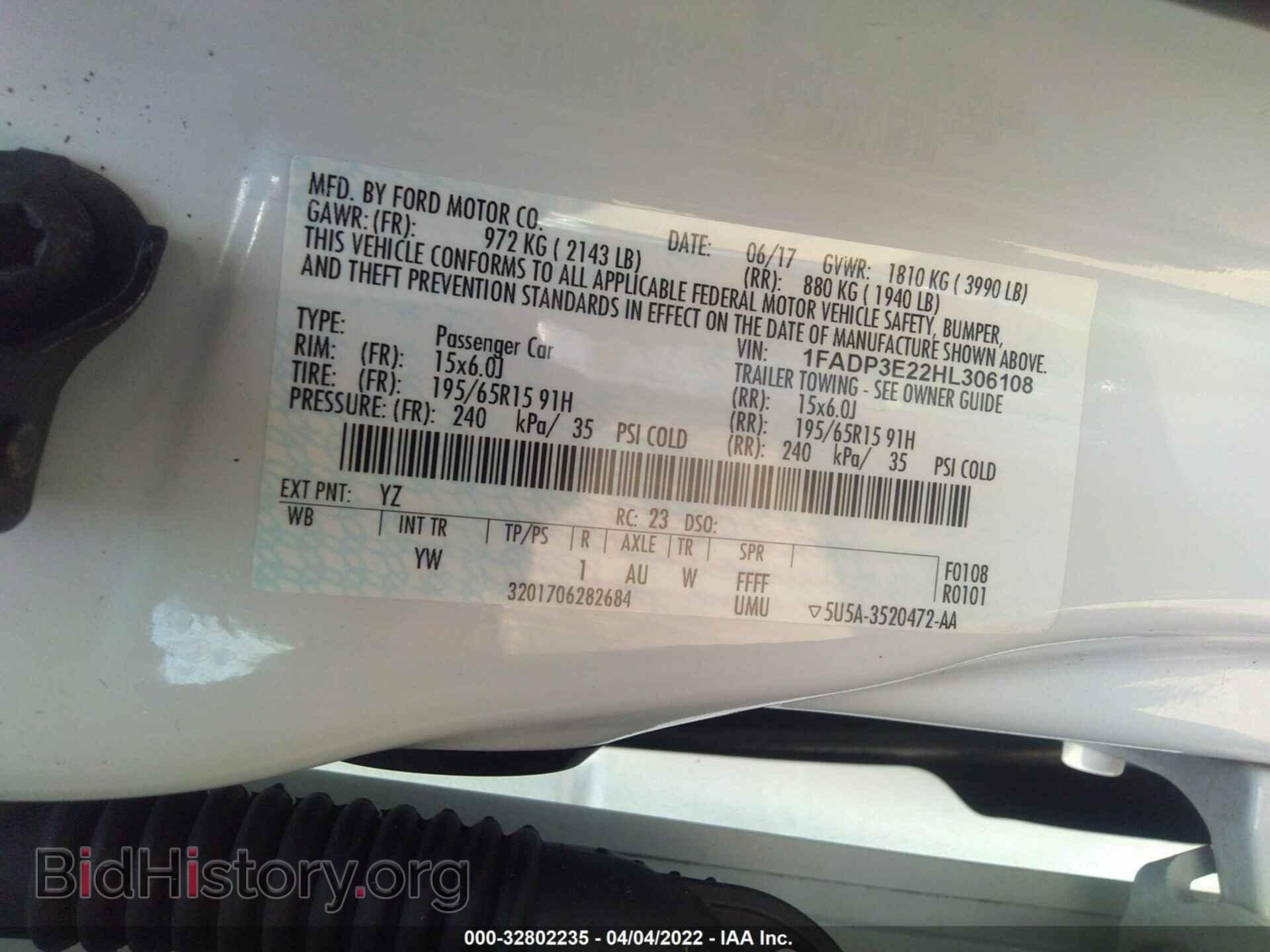 2017 FORD FOCUS - VIN: 1FADP3E22HL306108 - Фото 9