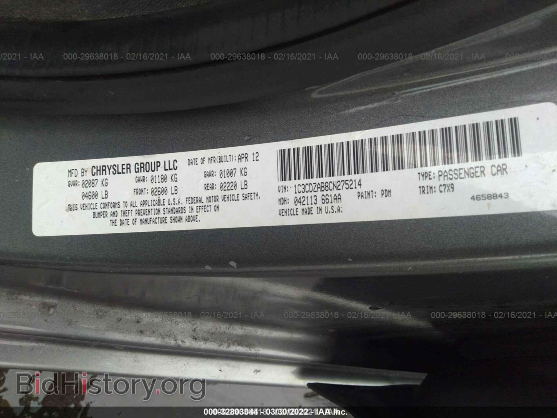 2012 DODGE AVENGER - VIN: 1C3CDZAB8CN275214 - Фото 9